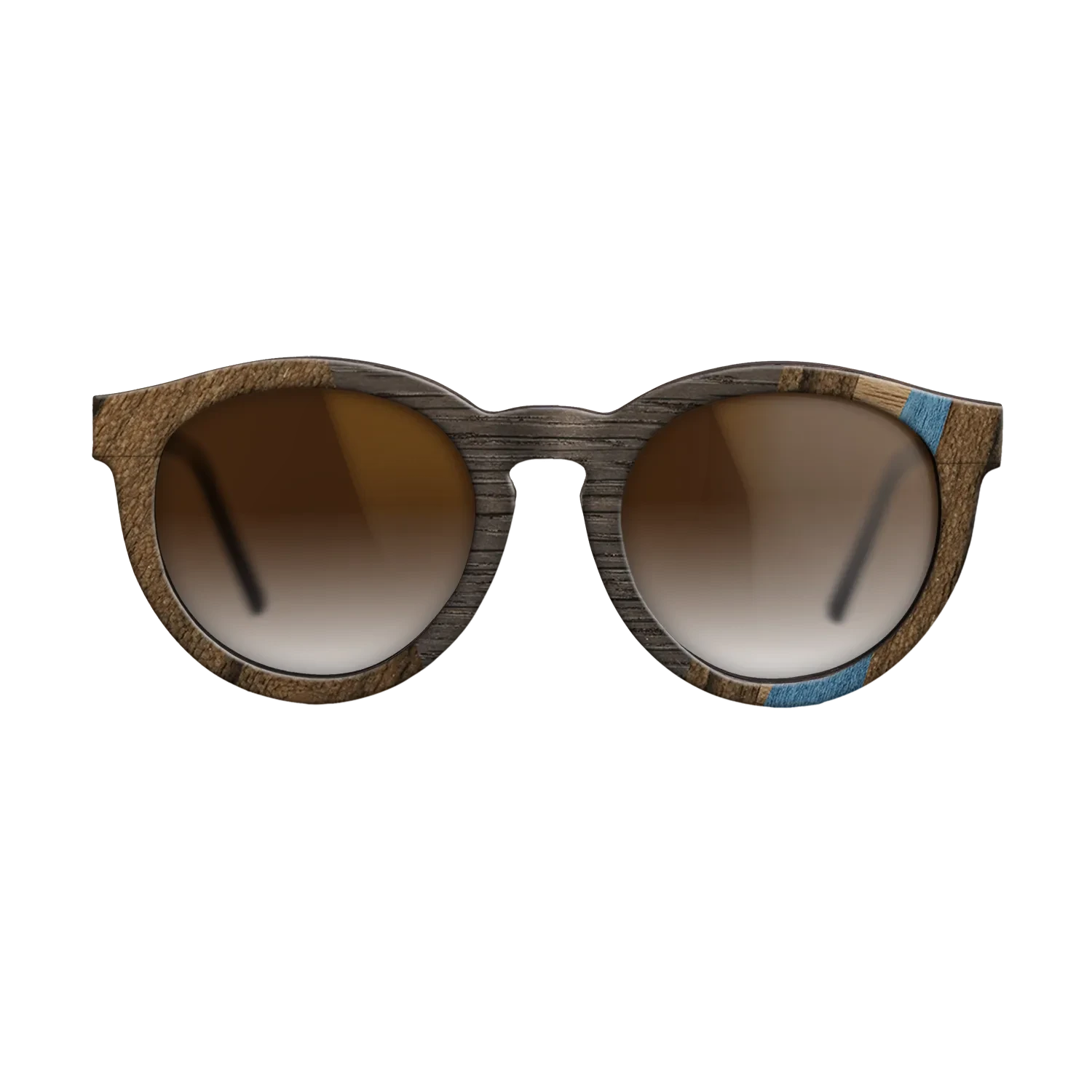 Poplar Dyed: Blue Denim,Walnut: Straight Grain,Ziricote Dark Quartered,Bocote,Fumed Oak: Angle Cut - The Rebel - Round - 1060 - SIRIS wood optic