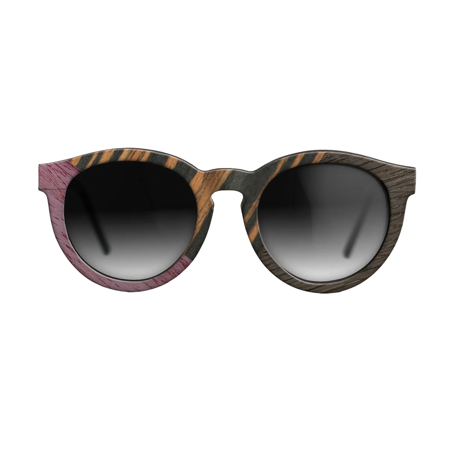 Italian Ebony,Purpleheart,Fumed Oak: Angle Cut - The Rebel - Round - 1565 - SIRIS wood optic