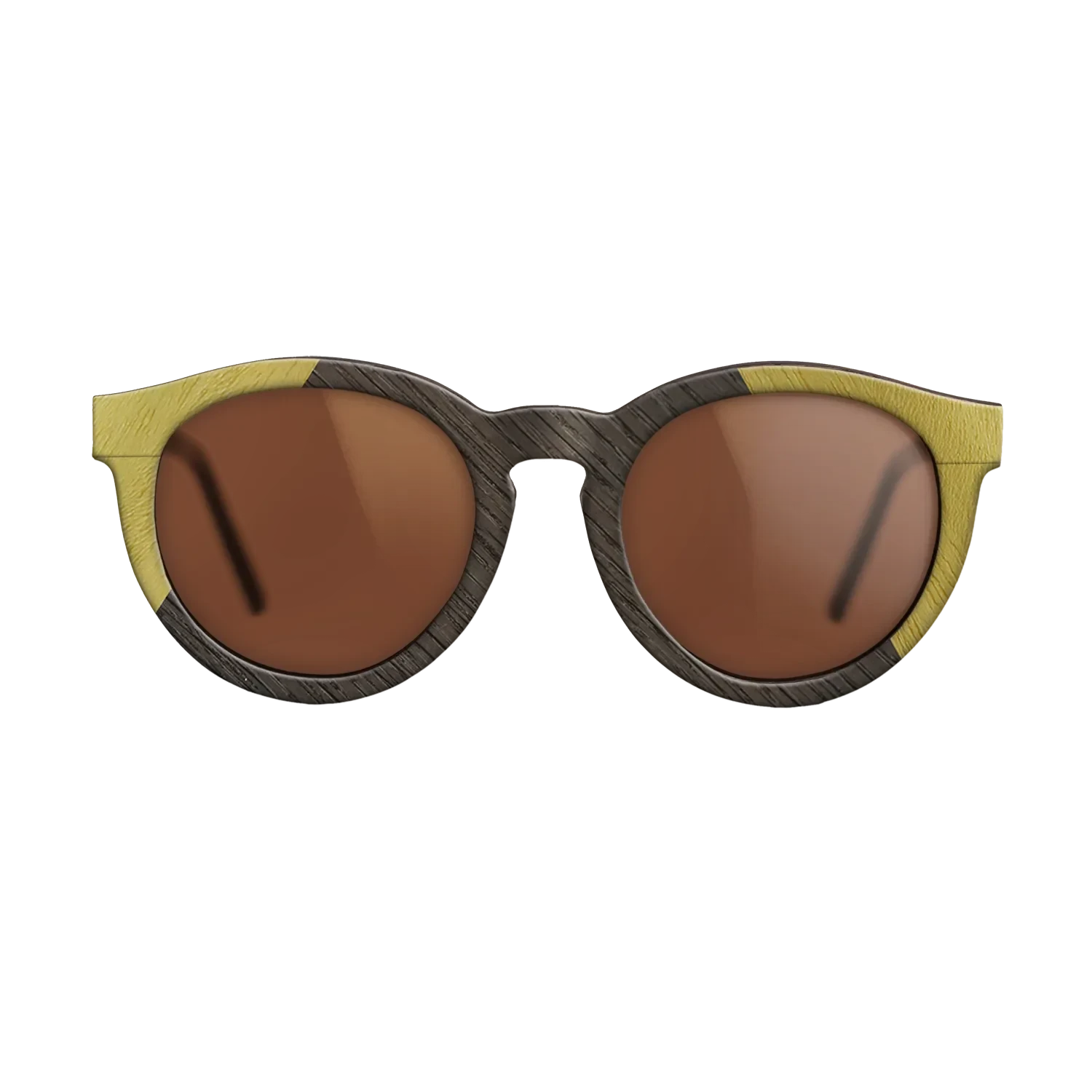 Rosewood Reconstituted,Poplar Dyed: Yellow,Fumed Oak: Angle Cut - The Rebel - Round - 1350 - SIRIS wood optic