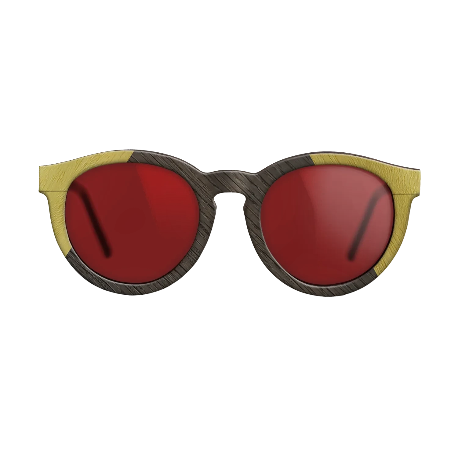 Rosewood Reconstituted,Poplar Dyed: Yellow,Fumed Oak: Angle Cut - The Rebel - Round - 1350 - SIRIS wood optic