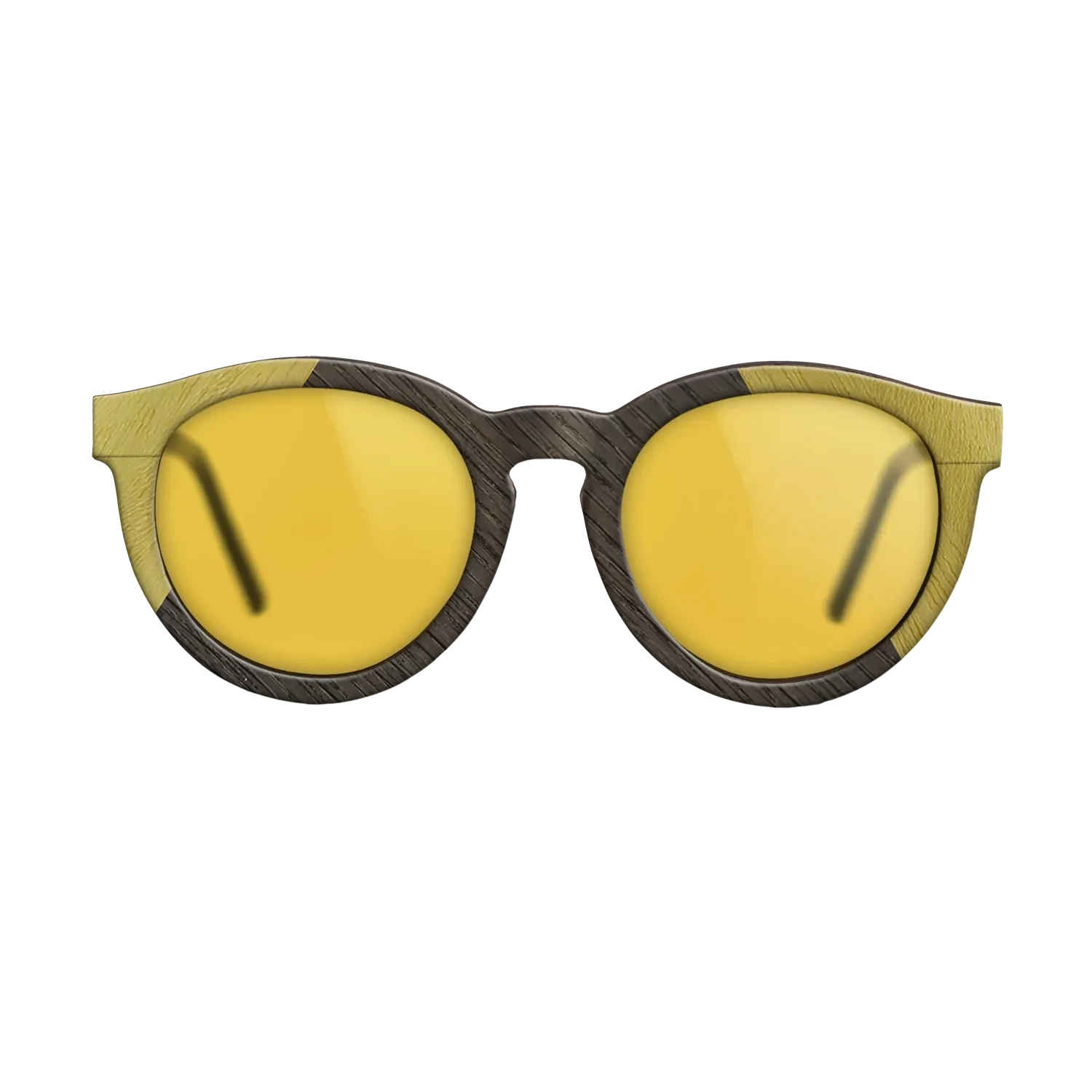 Rosewood Reconstituted,Poplar Dyed: Yellow,Fumed Oak: Angle Cut - The Rebel - Round - 1350 - SIRIS wood optic