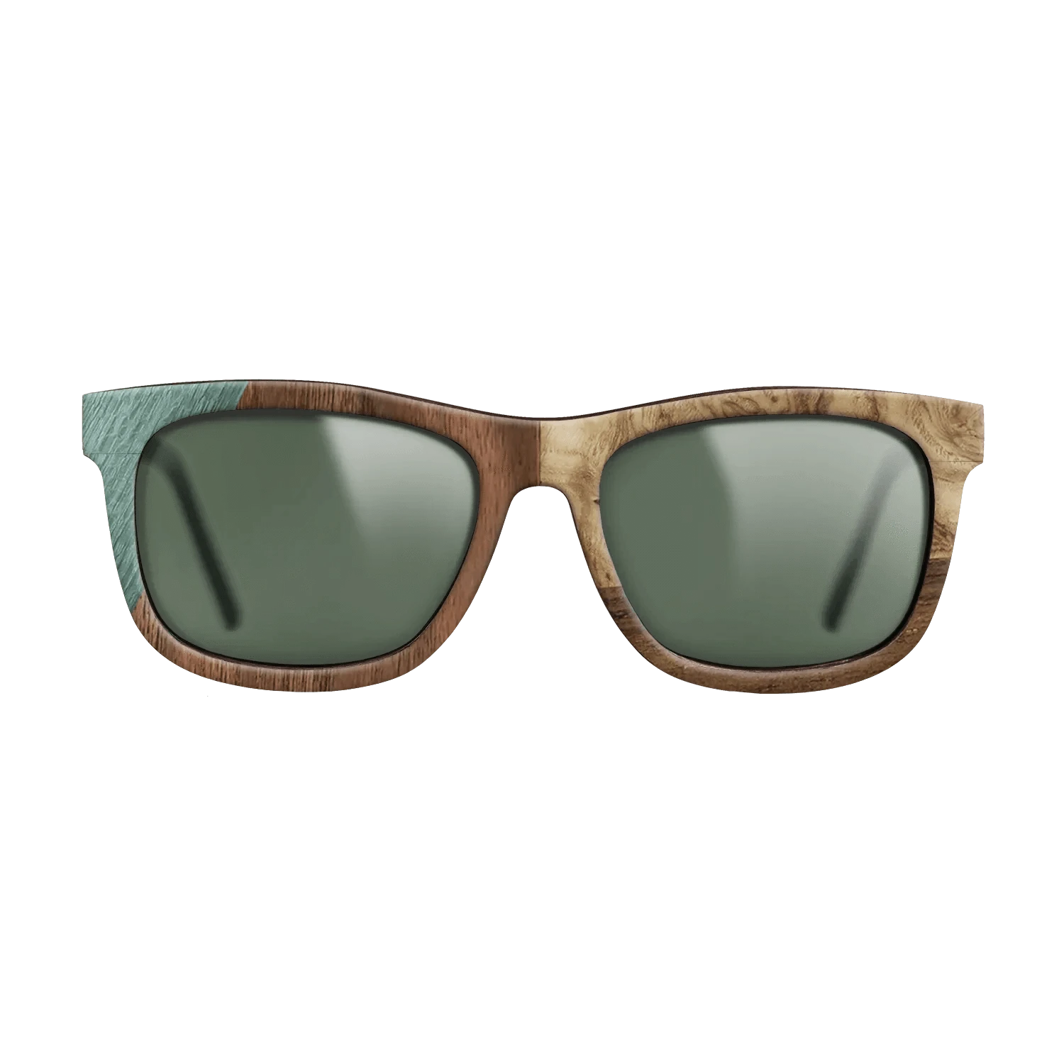 Walnut Claro Light,Poplar Dyed: Baby Blue,Walnut: Straight Grain,Olive Burl,Ziricote Dark Quartered: Bauhaus - The Hero - Square - 1141 - SIRIS wood optic