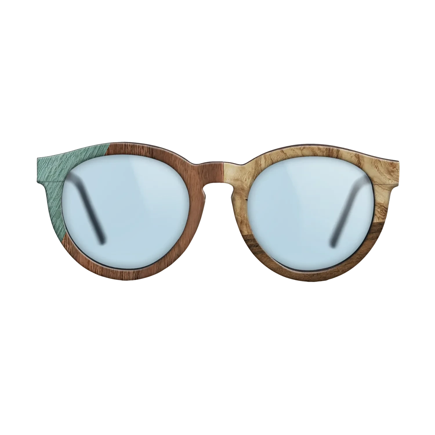 Walnut Claro Light,Poplar Dyed: Baby Blue,Walnut: Straight Grain,Olive Burl,Ziricote Dark Quartered: Bauhaus - The Rebel - Round - 1141 - SIRIS wood optic