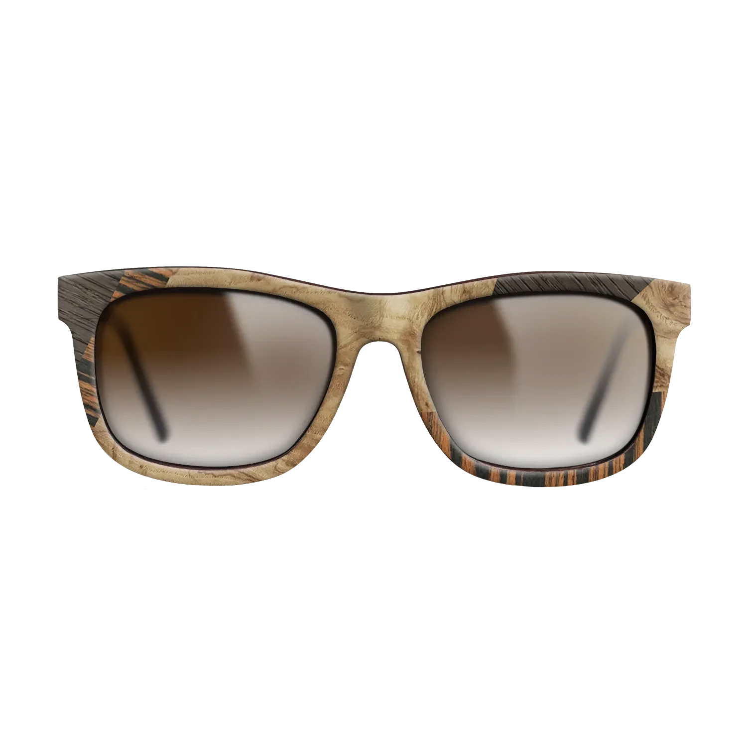 Walnut: Straight Grain,Italian Ebony,Fumed Oak,Olive Burl: Mosaic - The Hero - Square - 1387 - SIRIS wood optic