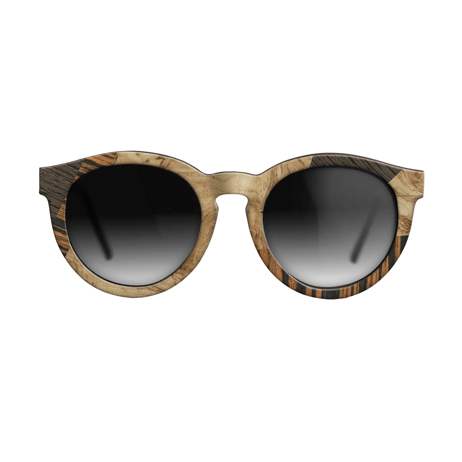 Walnut: Straight Grain,Italian Ebony,Fumed Oak,Olive Burl: Mosaic - The Rebel - Round - 1387 - SIRIS wood optic
