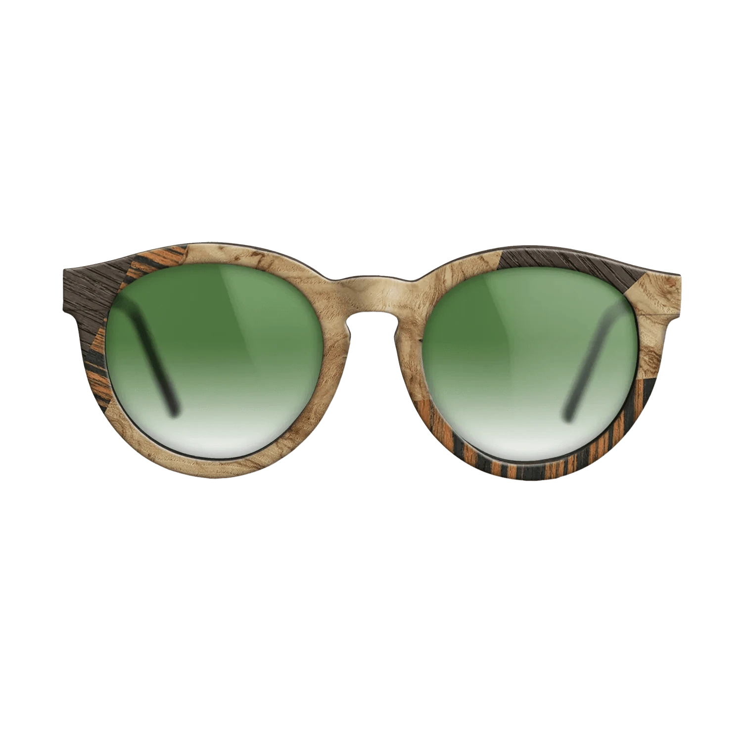 Walnut: Straight Grain,Italian Ebony,Fumed Oak,Olive Burl: Mosaic - The Rebel - Round - 1387 - SIRIS wood optic