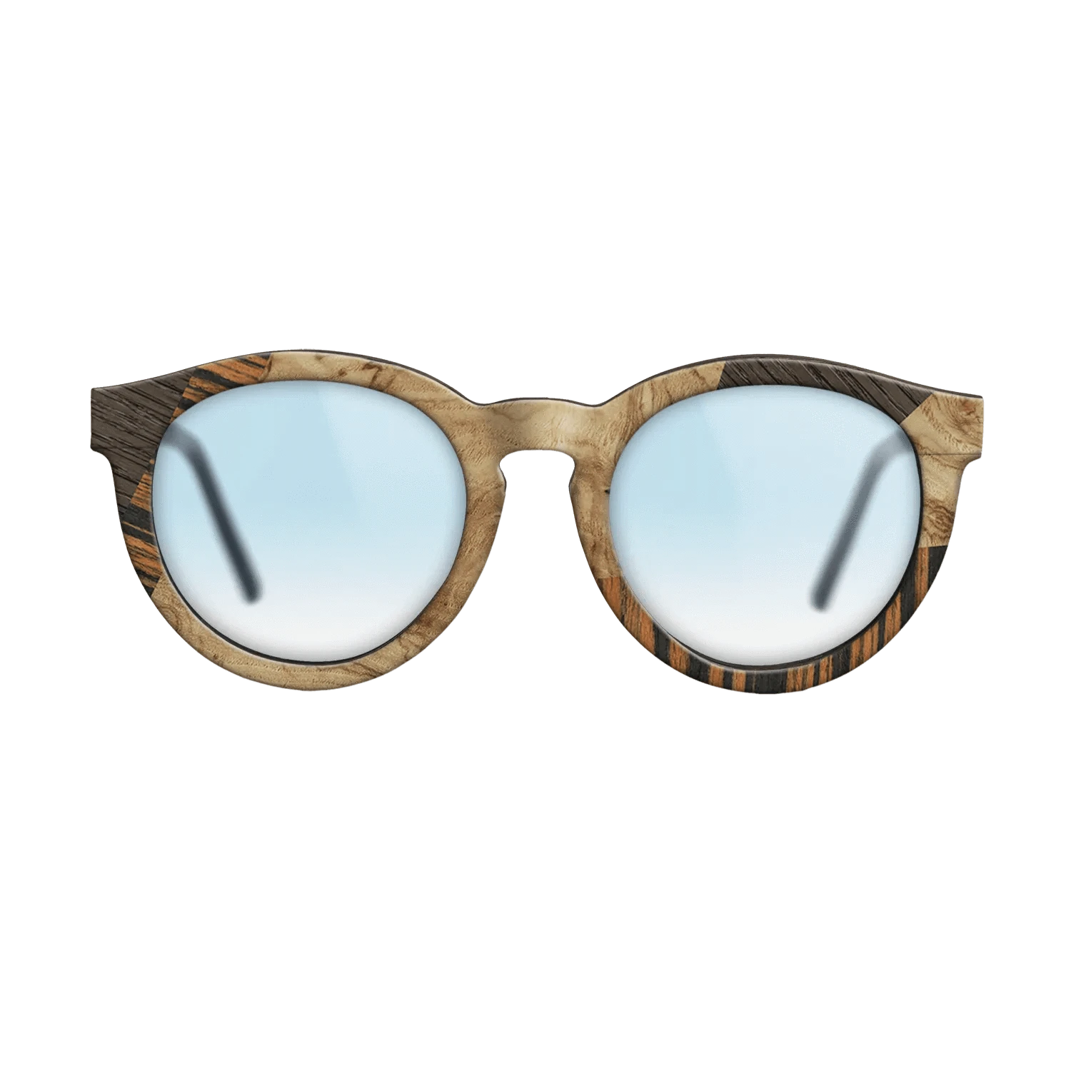 Walnut: Straight Grain,Italian Ebony,Fumed Oak,Olive Burl: Mosaic - The Rebel - Round - 1387 - SIRIS wood optic