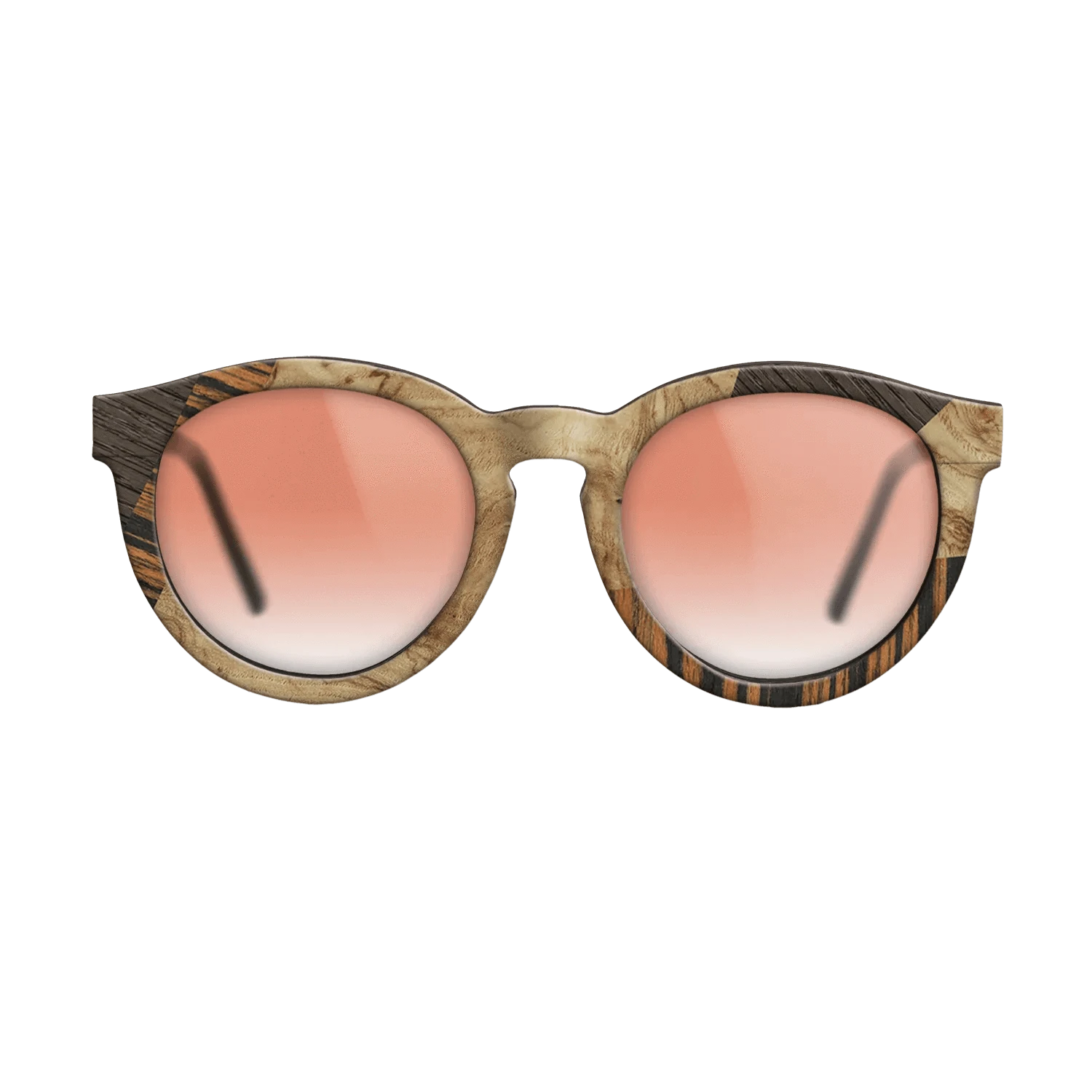 Walnut: Straight Grain,Italian Ebony,Fumed Oak,Olive Burl: Mosaic - The Rebel - Round - 1387 - SIRIS wood optic