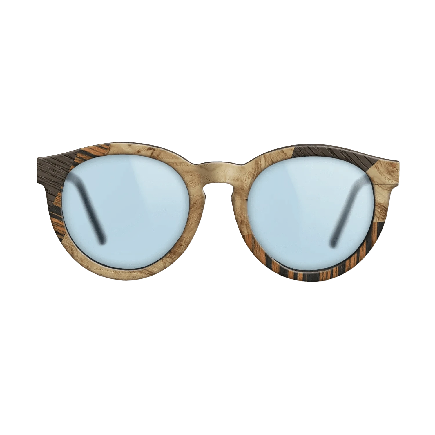 Walnut: Straight Grain,Italian Ebony,Fumed Oak,Olive Burl: Mosaic - The Rebel - Round - 1387 - SIRIS wood optic