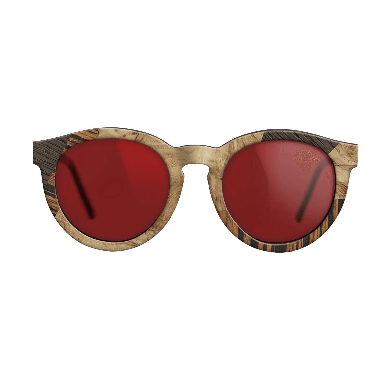 Walnut: Straight Grain,Italian Ebony,Fumed Oak,Olive Burl: Mosaic - The Rebel - Round - 1387 - SIRIS wood optic