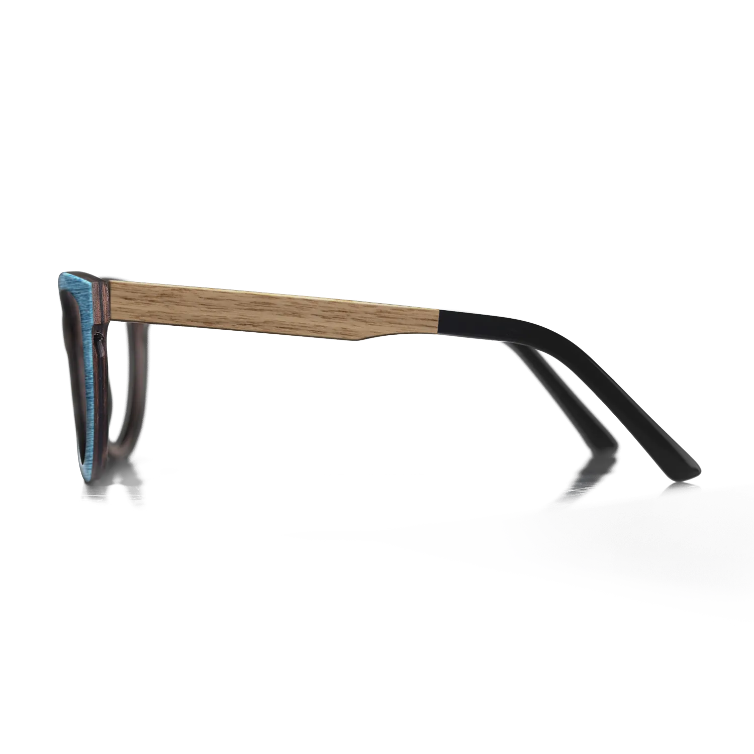 Blue Poplar Walnut Temples - The Rebel - Round - 2099 - Chroma - SIRIS wood optic