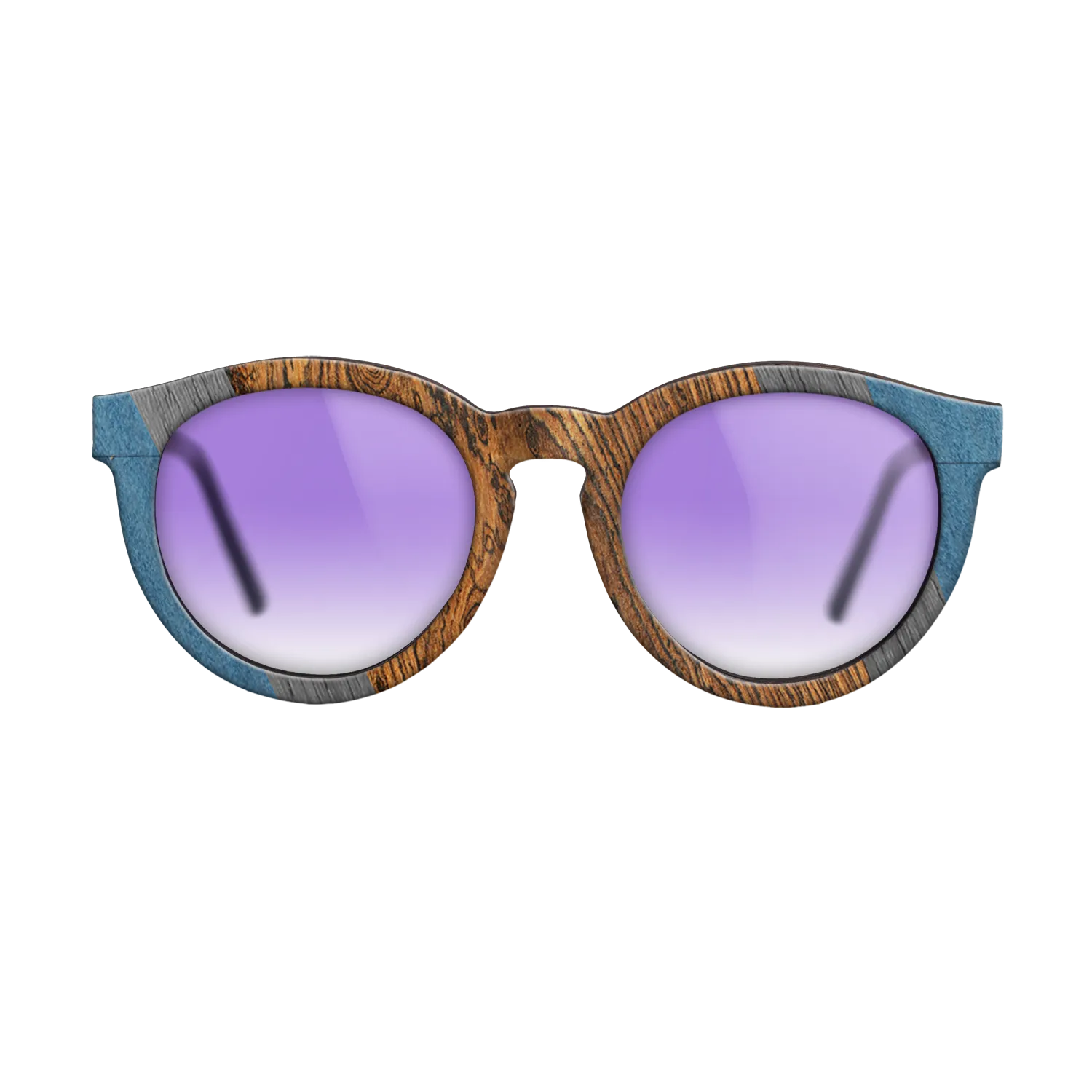 Bocote,Poplar Dyed: Blue Denim,Poplar Dyed: Grey: Angle Cut - The Rebel - Round - 1075 - SIRIS wood optic