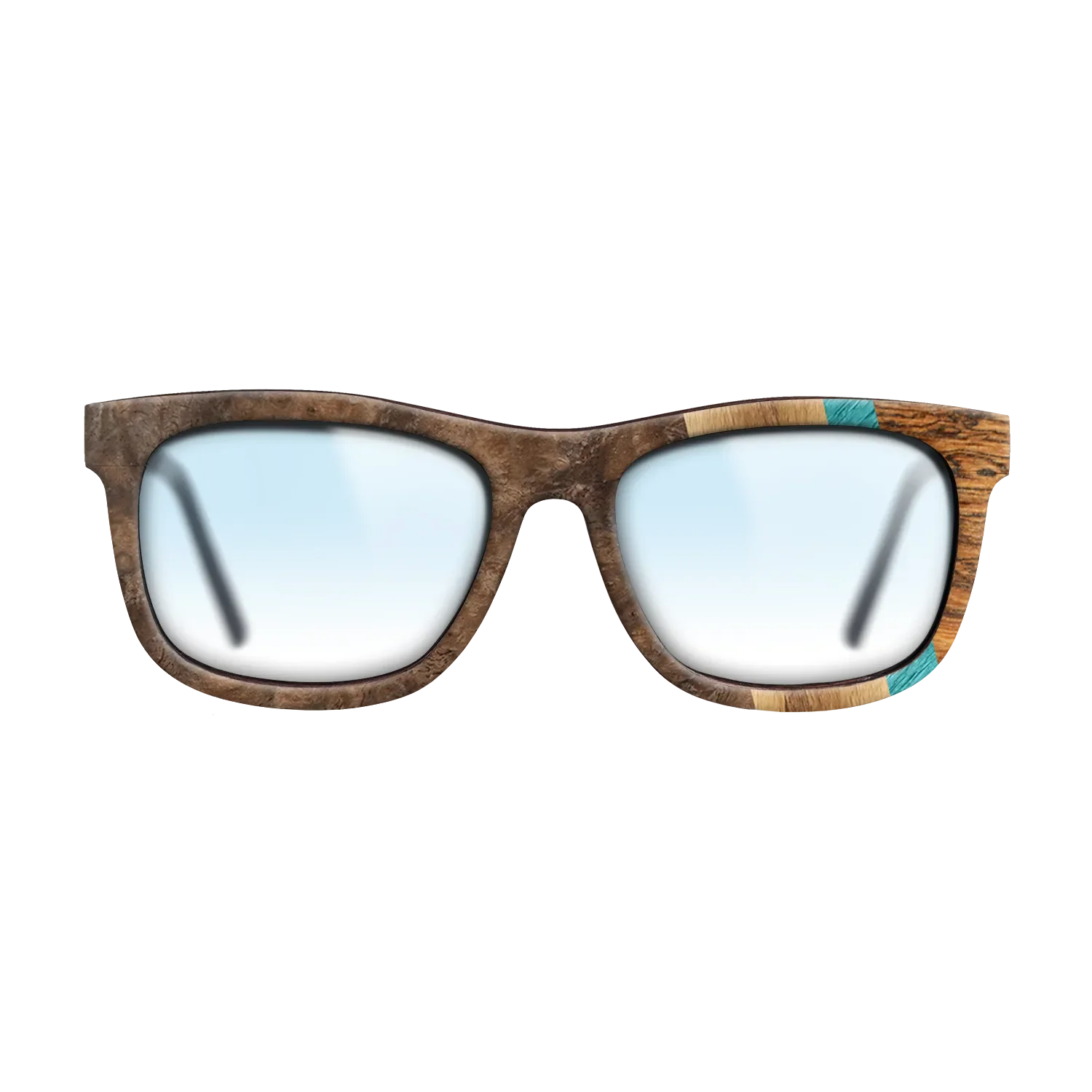 Bocote,Walnut Burl,Poplar Dyed: Turquoise,Fumed Oak,Royal White Ebony: Fractal - The Hero - Square - 1541 - SIRIS wood optic