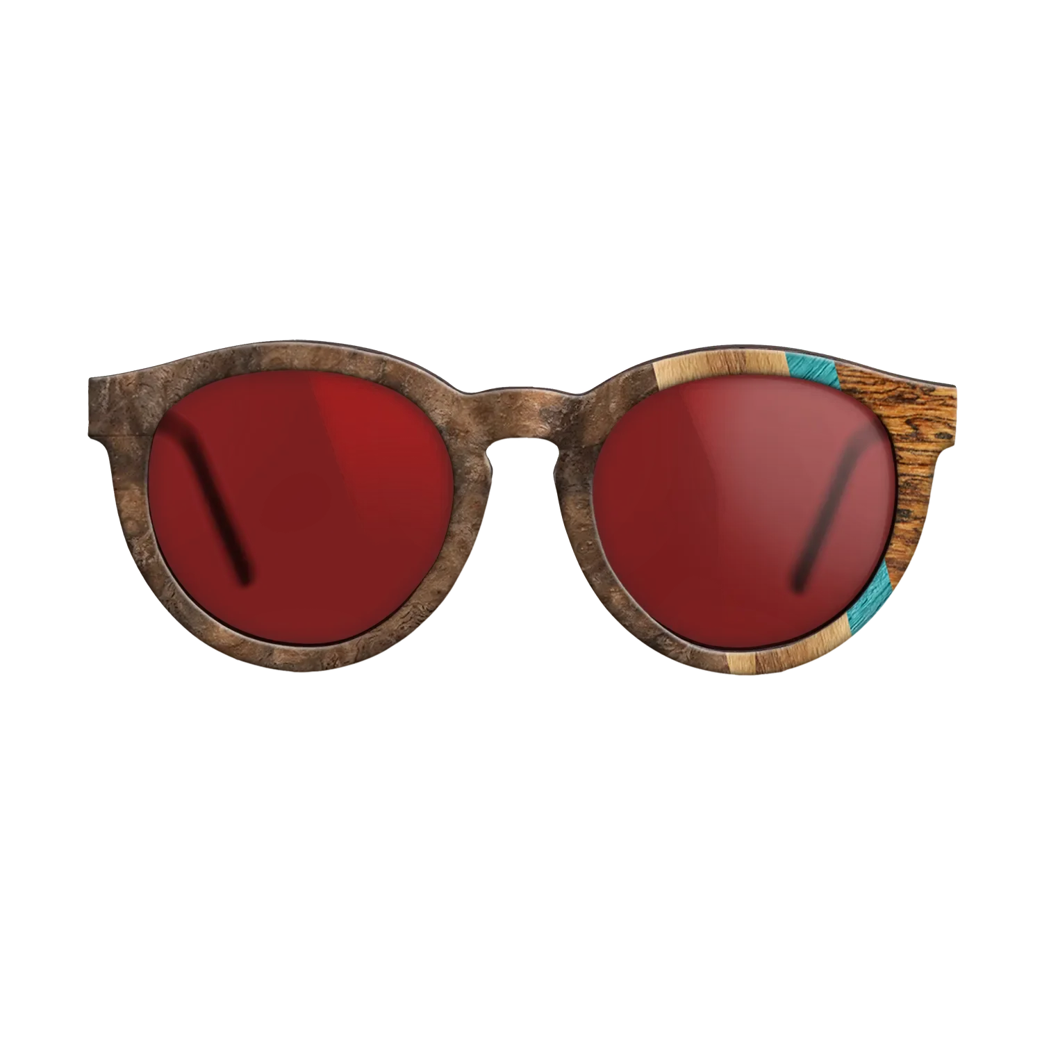 Bocote,Walnut Burl,Poplar Dyed: Turquoise,Fumed Oak,Royal White Ebony: Fractal - The Rebel - Round - 1541 - SIRIS wood optic