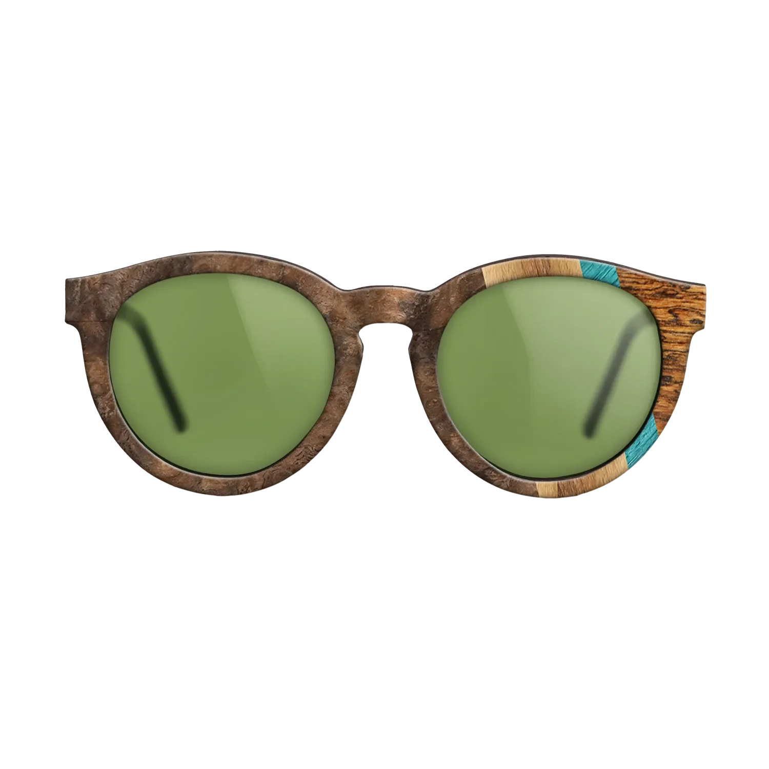 Bocote,Walnut Burl,Poplar Dyed: Turquoise,Fumed Oak,Royal White Ebony: Fractal - The Rebel - Round - 1541 - SIRIS wood optic