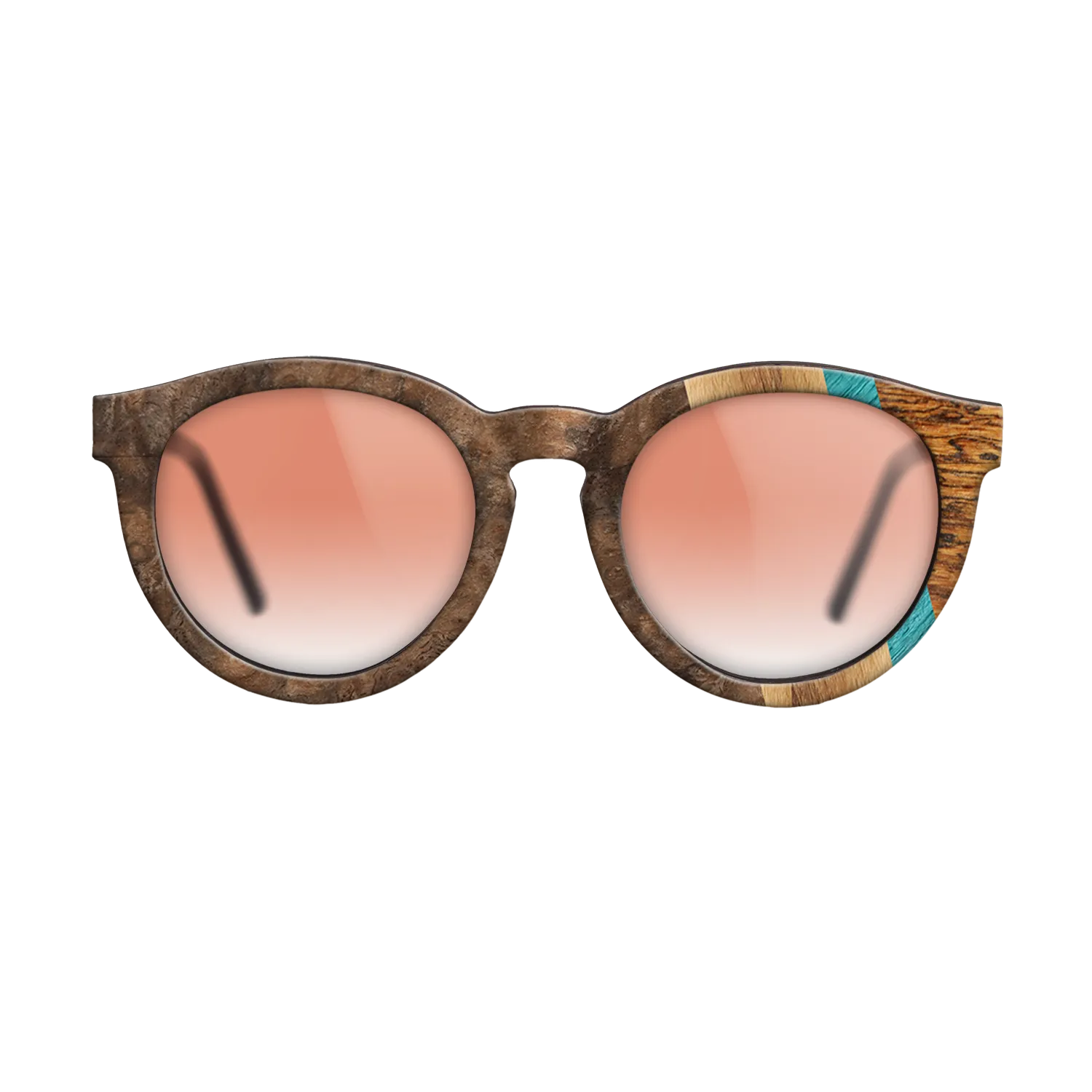 Bocote,Walnut Burl,Poplar Dyed: Turquoise,Fumed Oak,Royal White Ebony: Fractal - The Rebel - Round - 1541 - SIRIS wood optic