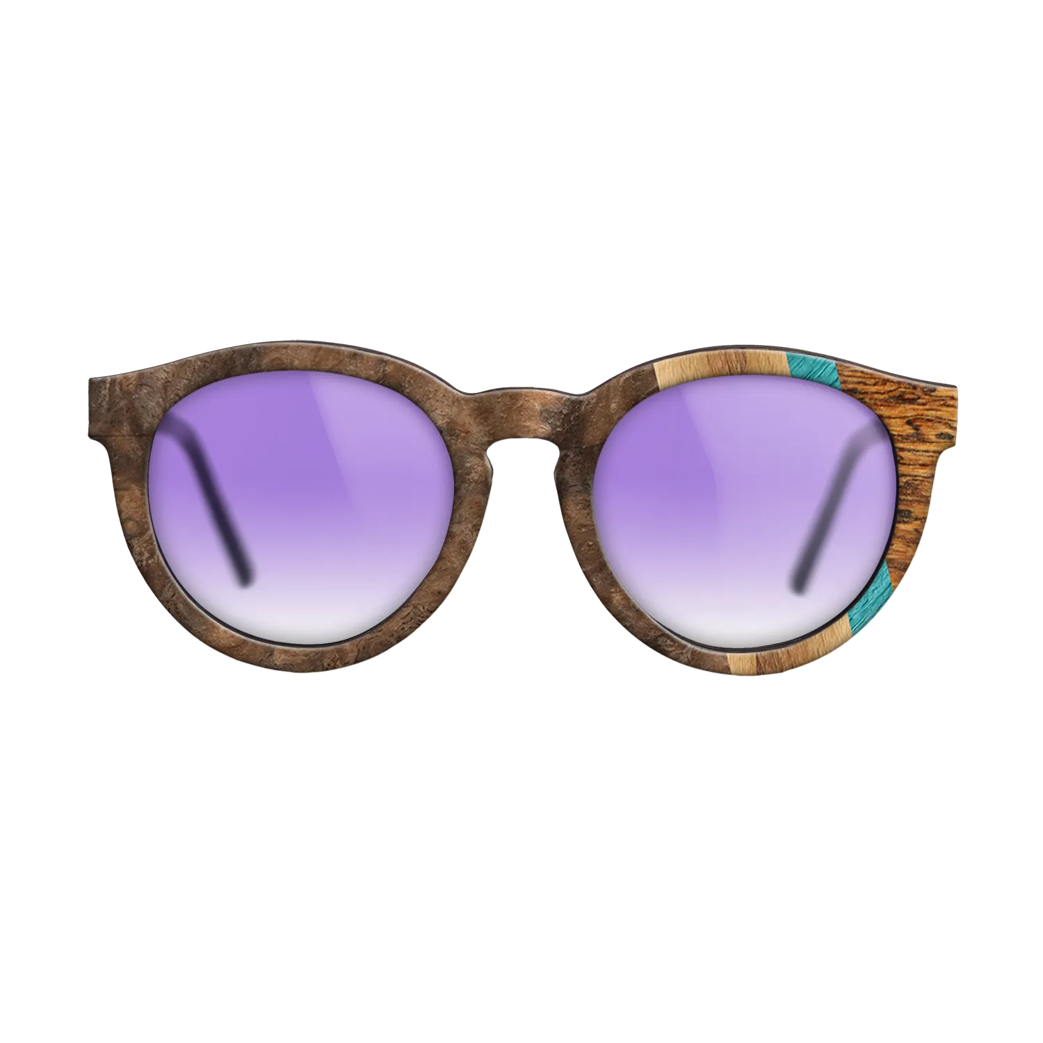 Bocote,Walnut Burl,Poplar Dyed: Turquoise,Fumed Oak,Royal White Ebony: Fractal - The Rebel - Round - 1541 - SIRIS wood optic