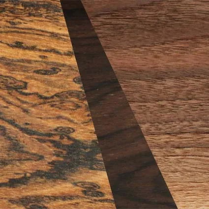 Bocote,Walnut Claro Dark,Ziricote Dark Quartered,Fumed Oak: Angle Cut - The Maiden - Cat - SIRIS wood optic