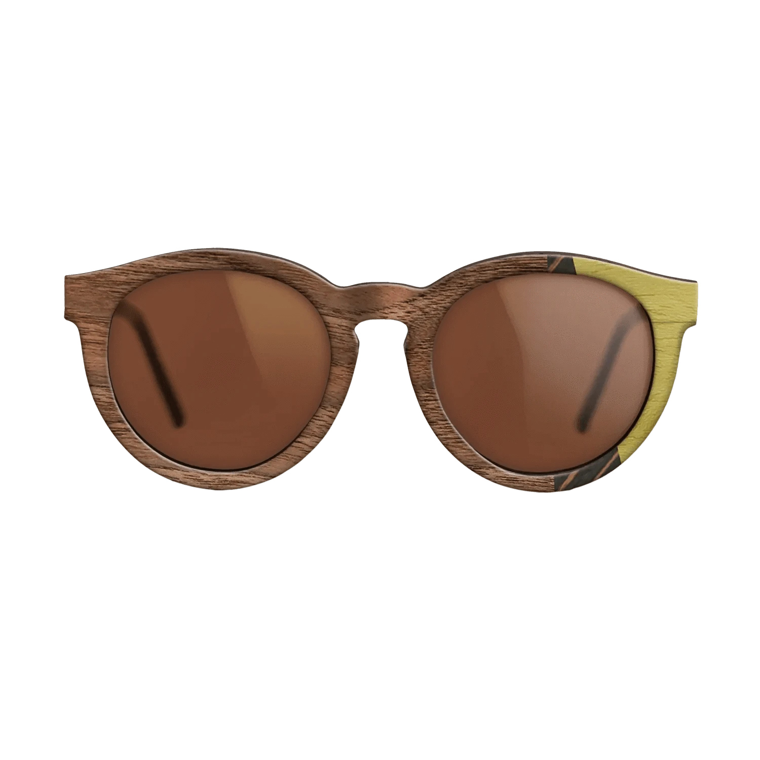 Italian Ebony,Poplar Dyed: Yellow,Walnut: Straight Grain,Walnut Claro Light: Fractal - The Rebel - Round - 1700 - SIRIS wood optic