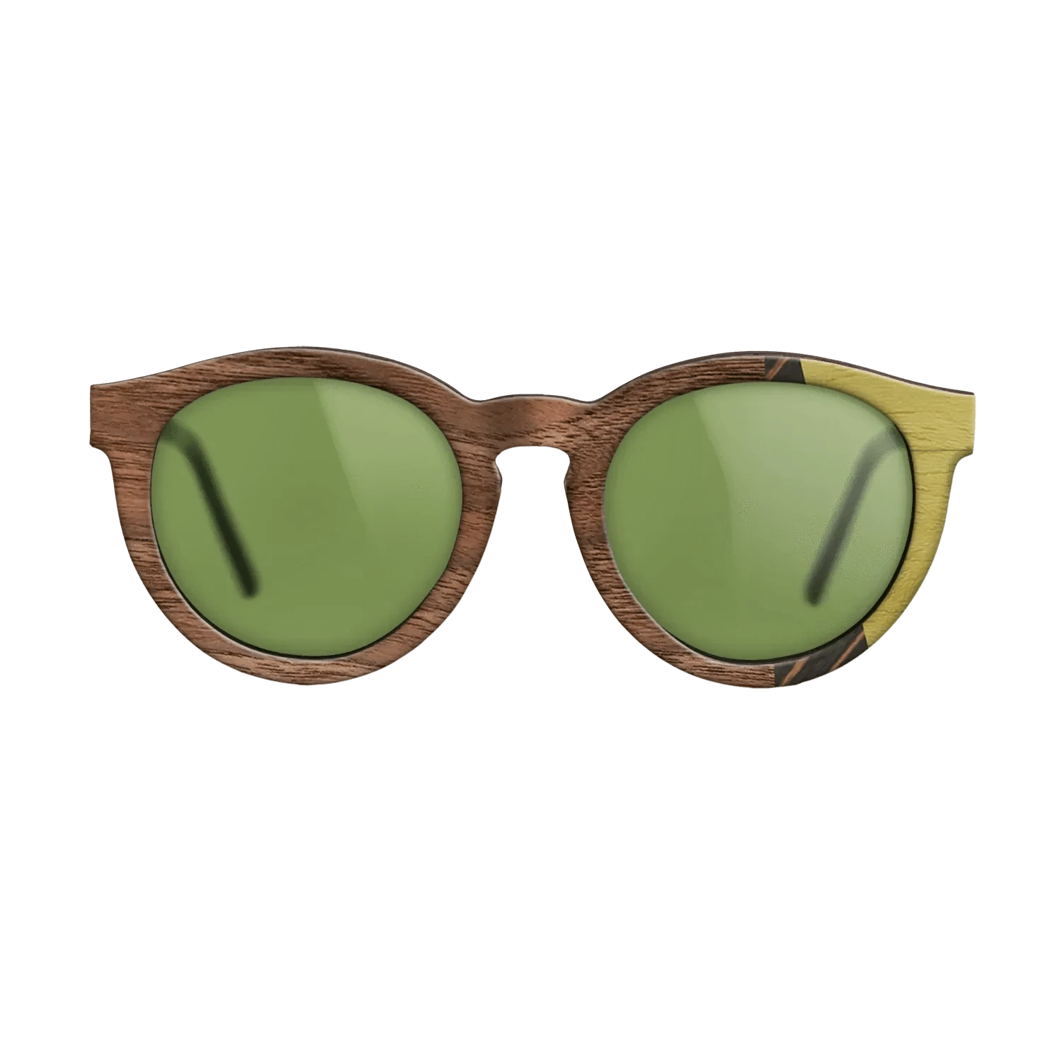 Italian Ebony,Poplar Dyed: Yellow,Walnut: Straight Grain,Walnut Claro Light: Fractal - The Rebel - Round - 1700 - SIRIS wood optic