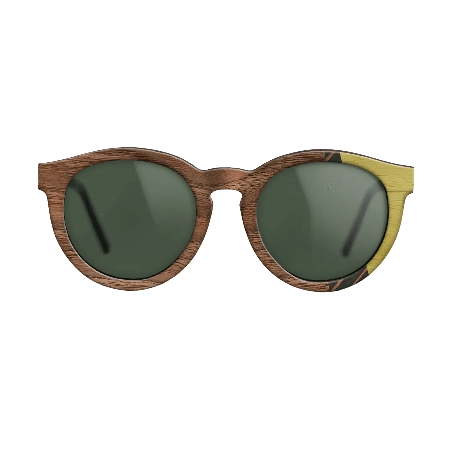 Italian Ebony,Poplar Dyed: Yellow,Walnut: Straight Grain,Walnut Claro Light: Fractal - The Rebel - Round - 1700 - SIRIS wood optic