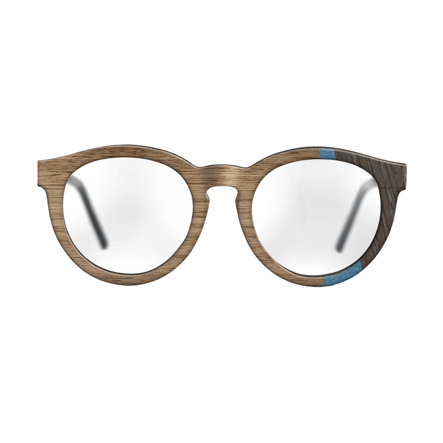 Walnut: Straight Grain,Poplar Dyed: Blue Denim,Fumed Oak: Fractal - The Rebel - Round - 1519 - SIRIS wood optic