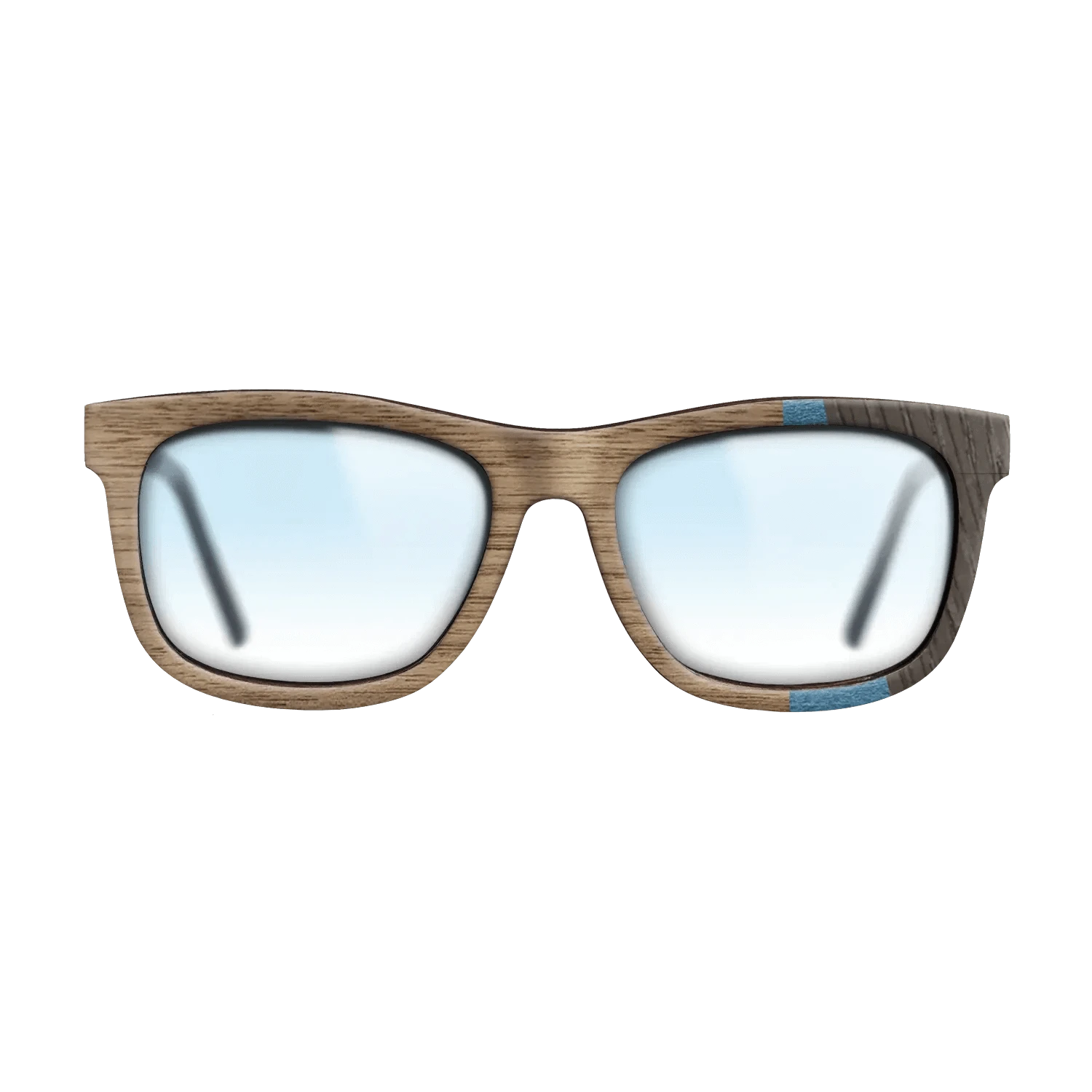 Walnut: Straight Grain,Poplar Dyed: Blue Denim,Fumed Oak: Fractal - The Hero - Square - 1519 - SIRIS wood optic