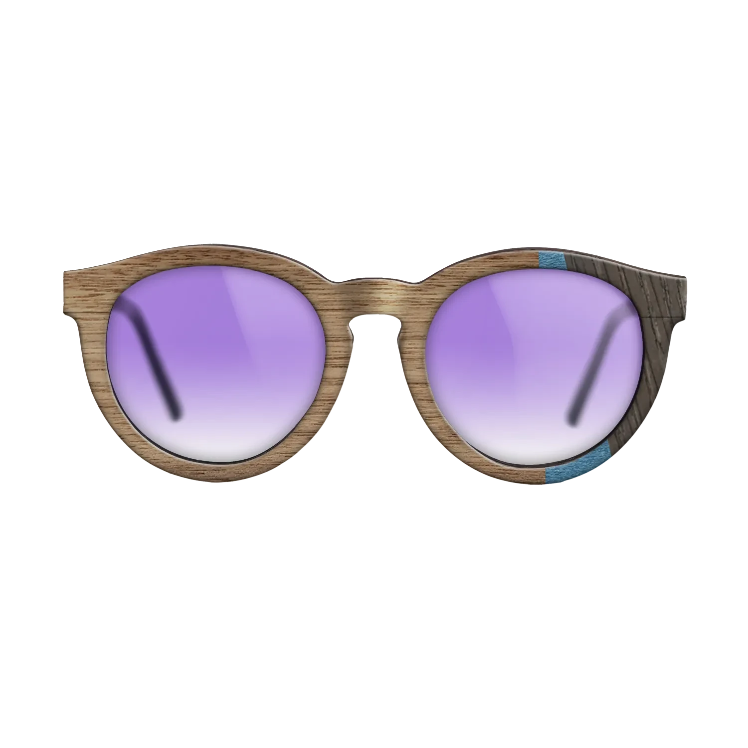 Walnut: Straight Grain,Poplar Dyed: Blue Denim,Fumed Oak: Fractal - The Rebel - Round - 1519 - SIRIS wood optic