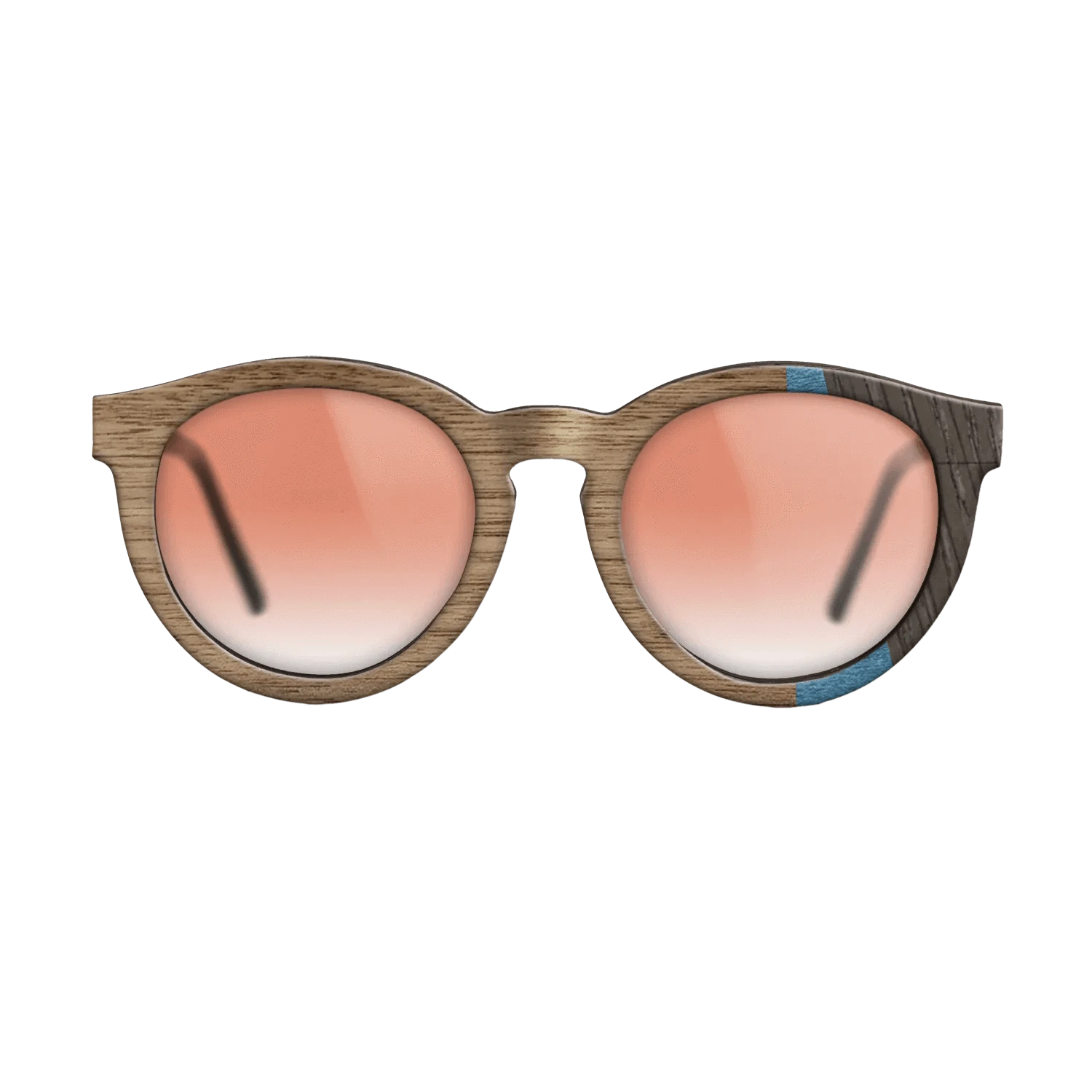 Walnut: Straight Grain,Poplar Dyed: Blue Denim,Fumed Oak: Fractal - The Rebel - Round - 1519 - SIRIS wood optic