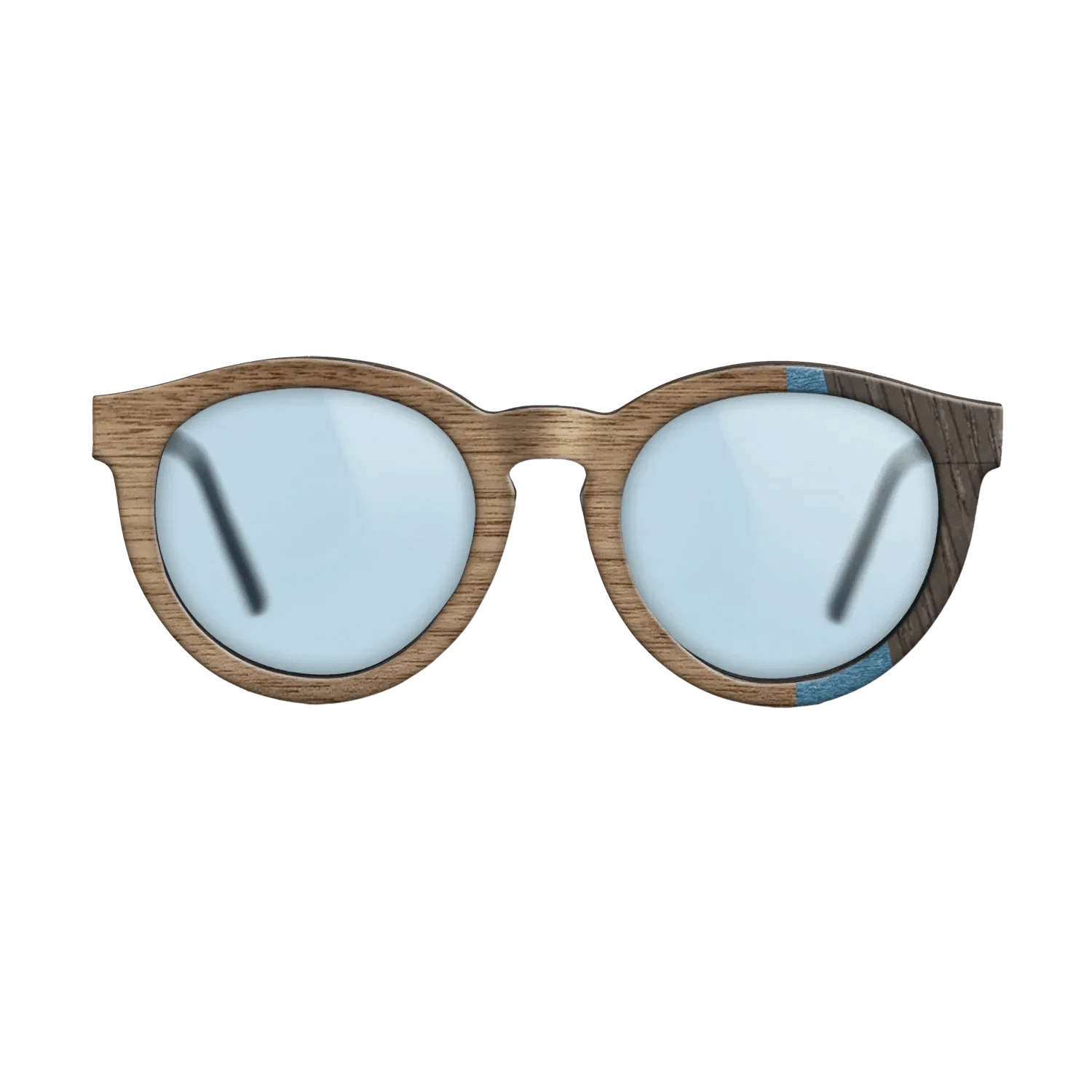 Walnut: Straight Grain,Poplar Dyed: Blue Denim,Fumed Oak: Fractal - The Rebel - Round - 1519 - SIRIS wood optic