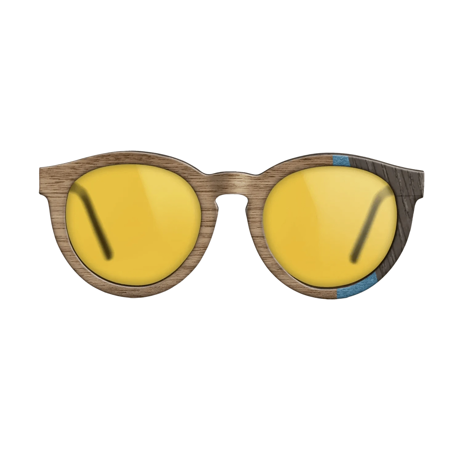 Walnut: Straight Grain,Poplar Dyed: Blue Denim,Fumed Oak: Fractal - The Rebel - Round - 1519 - SIRIS wood optic