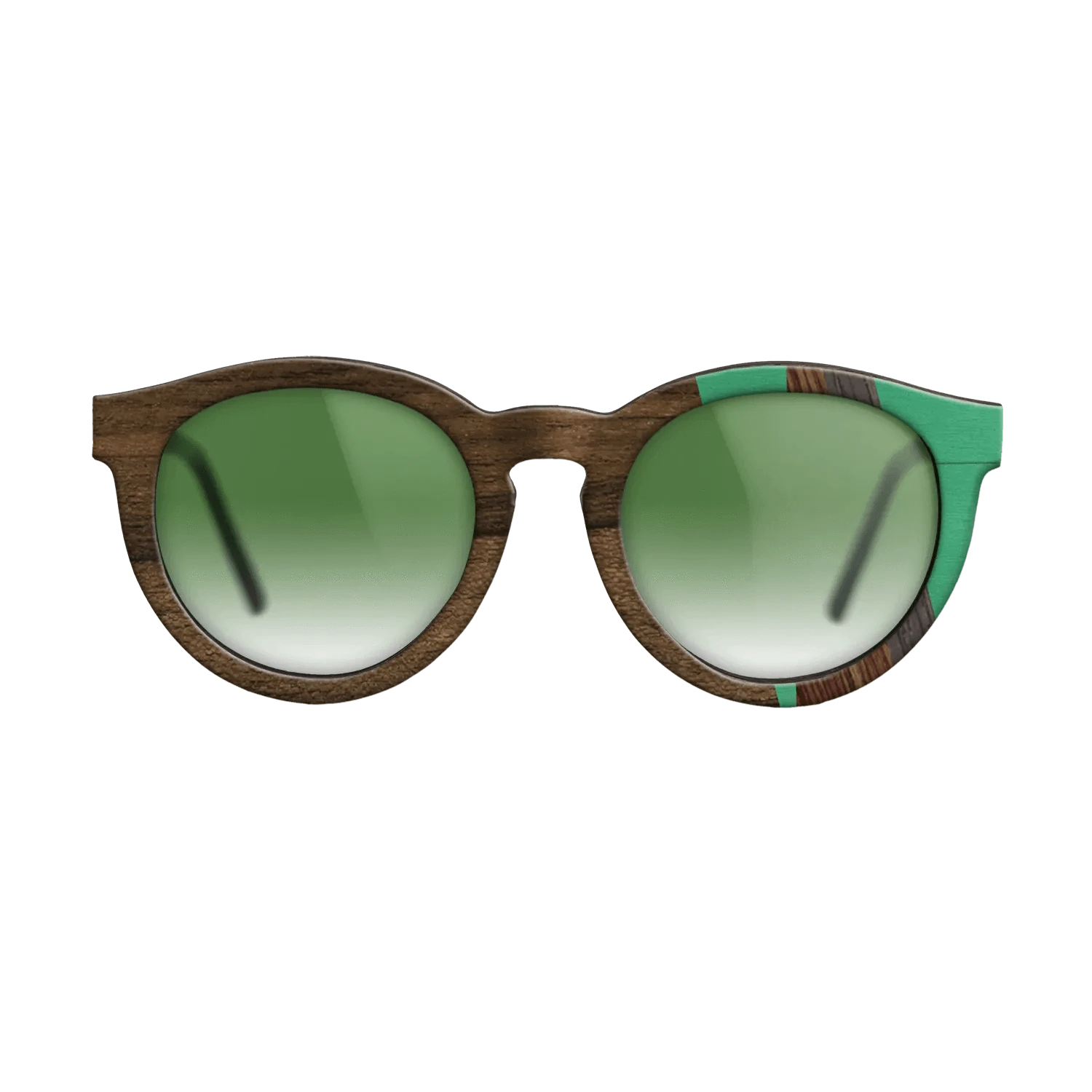 Ziricote Dark Quartered,Poplar Dyed: Green,Kingwood,Fumed Oak,Walnut: Straight Grain: Fractal - The Rebel - Round - 1479 - SIRIS wood optic