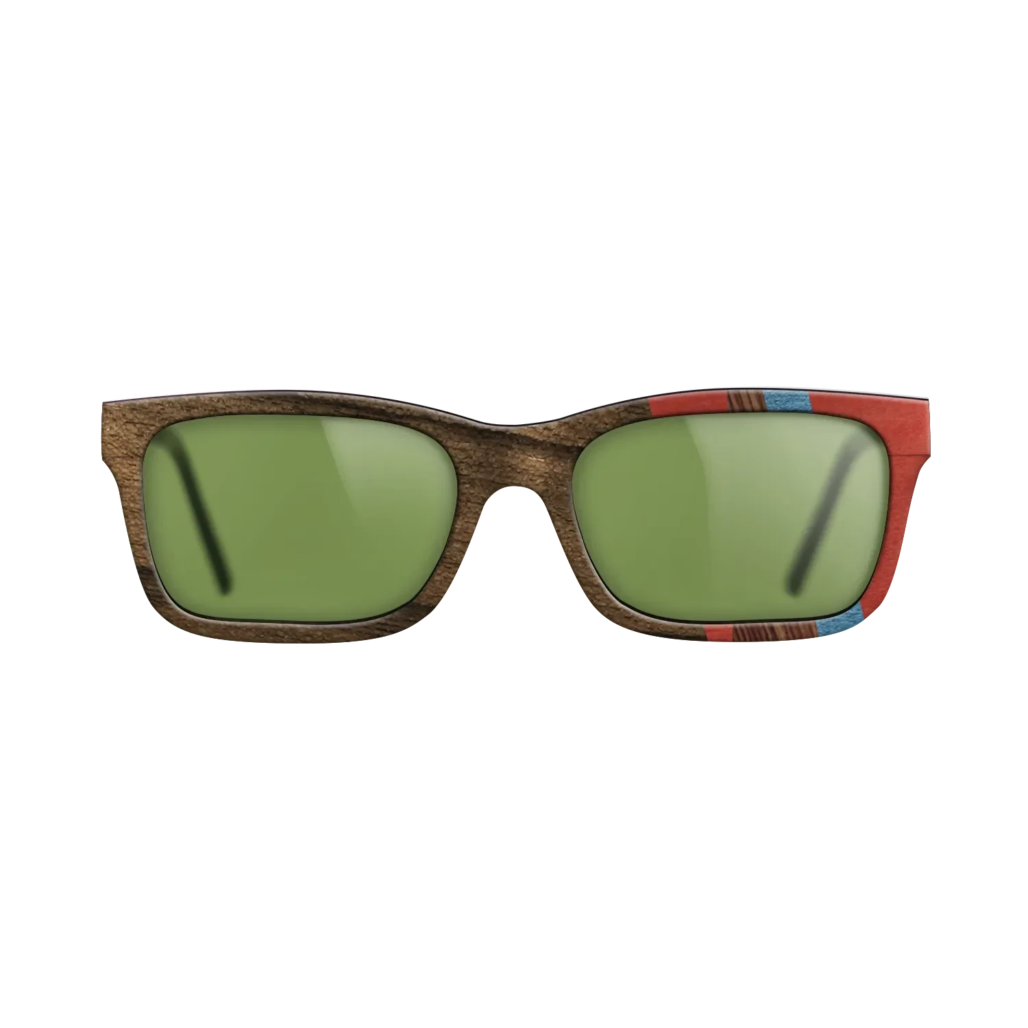 Walnut: Straight Grain,Ziricote Dark Quartered,Poplar Dyed: Blue Denim,Poplar Dyed: Red,Kingwood: Fractal - The Sage - Rectangle - 1214 - SIRIS wood optic