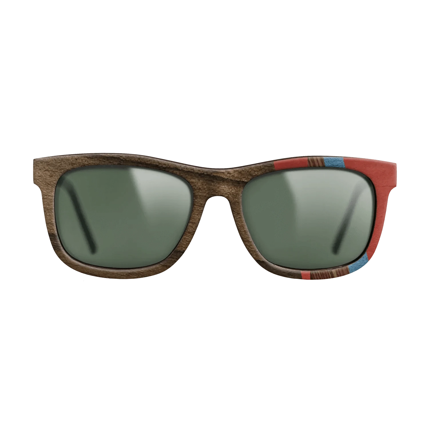 Walnut: Straight Grain,Ziricote Dark Quartered,Poplar Dyed: Blue Denim,Poplar Dyed: Red,Kingwood: Fractal - The Hero - Square - 1214 - SIRIS wood optic