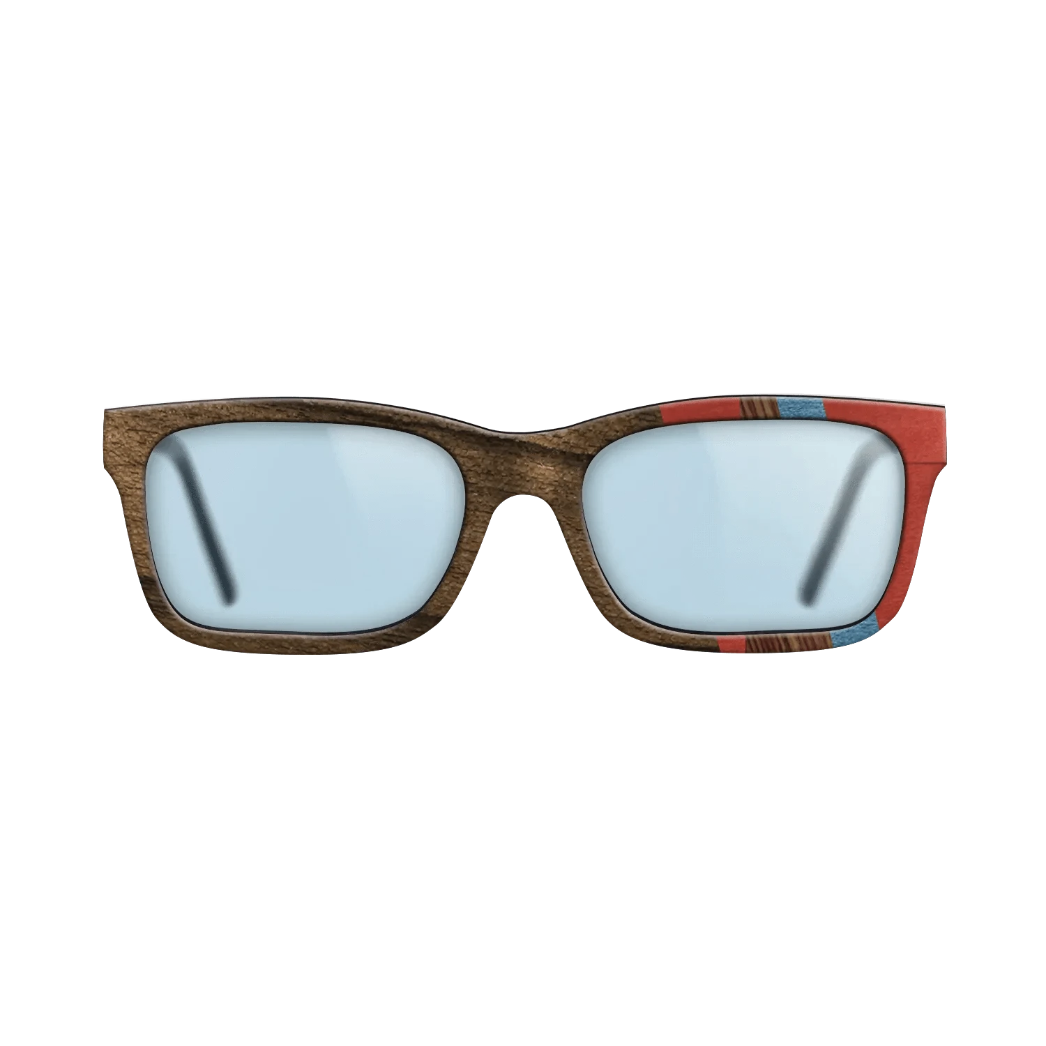 Walnut: Straight Grain,Ziricote Dark Quartered,Poplar Dyed: Blue Denim,Poplar Dyed: Red,Kingwood: Fractal - The Sage - Rectangle - 1214 - SIRIS wood optic