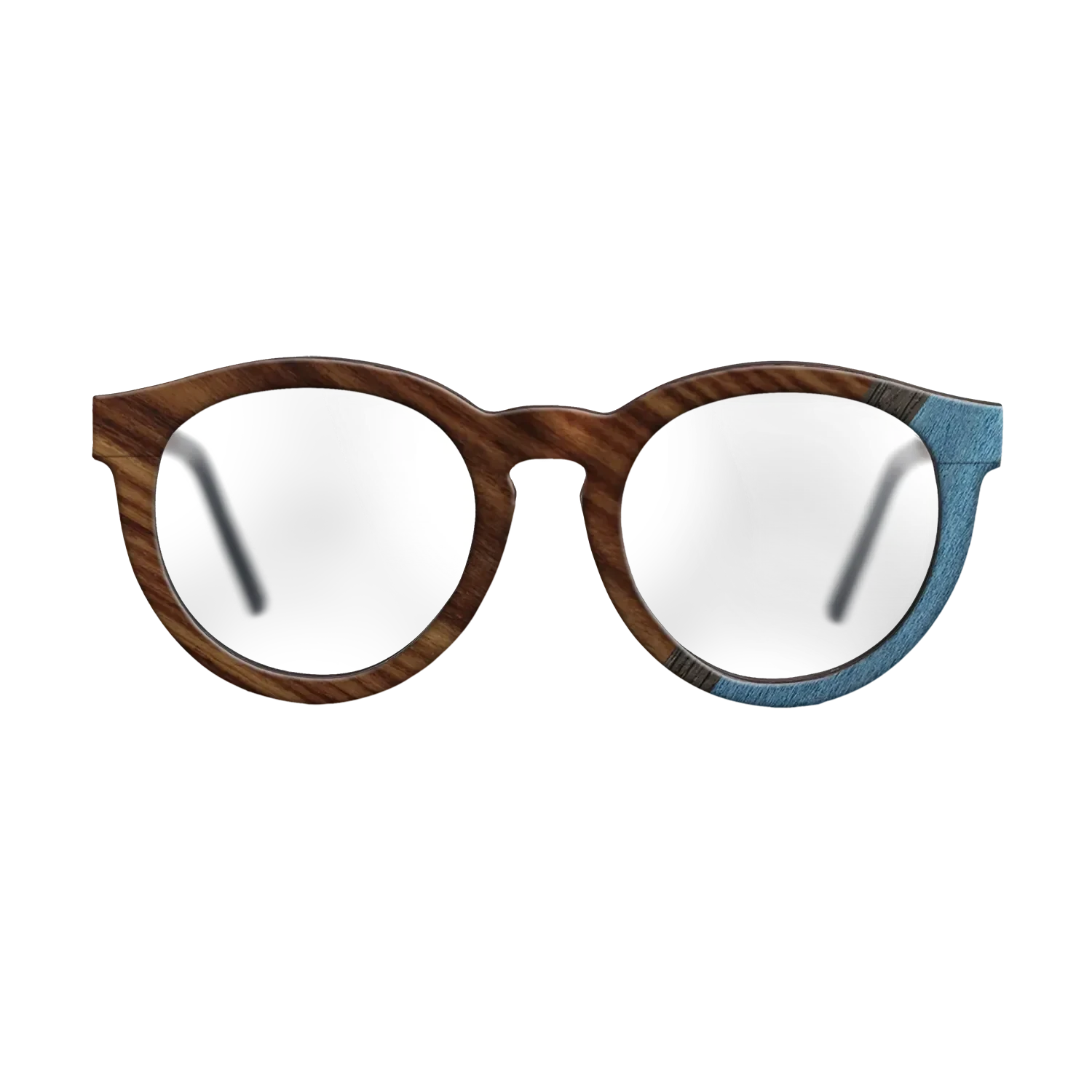 Walnut: Straight Grain,Santos Rosewood Dark,Poplar Dyed: Blue Denim,Fumed Oak: Angle Cut - The Rebel - Round - 706 - SIRIS wood optic