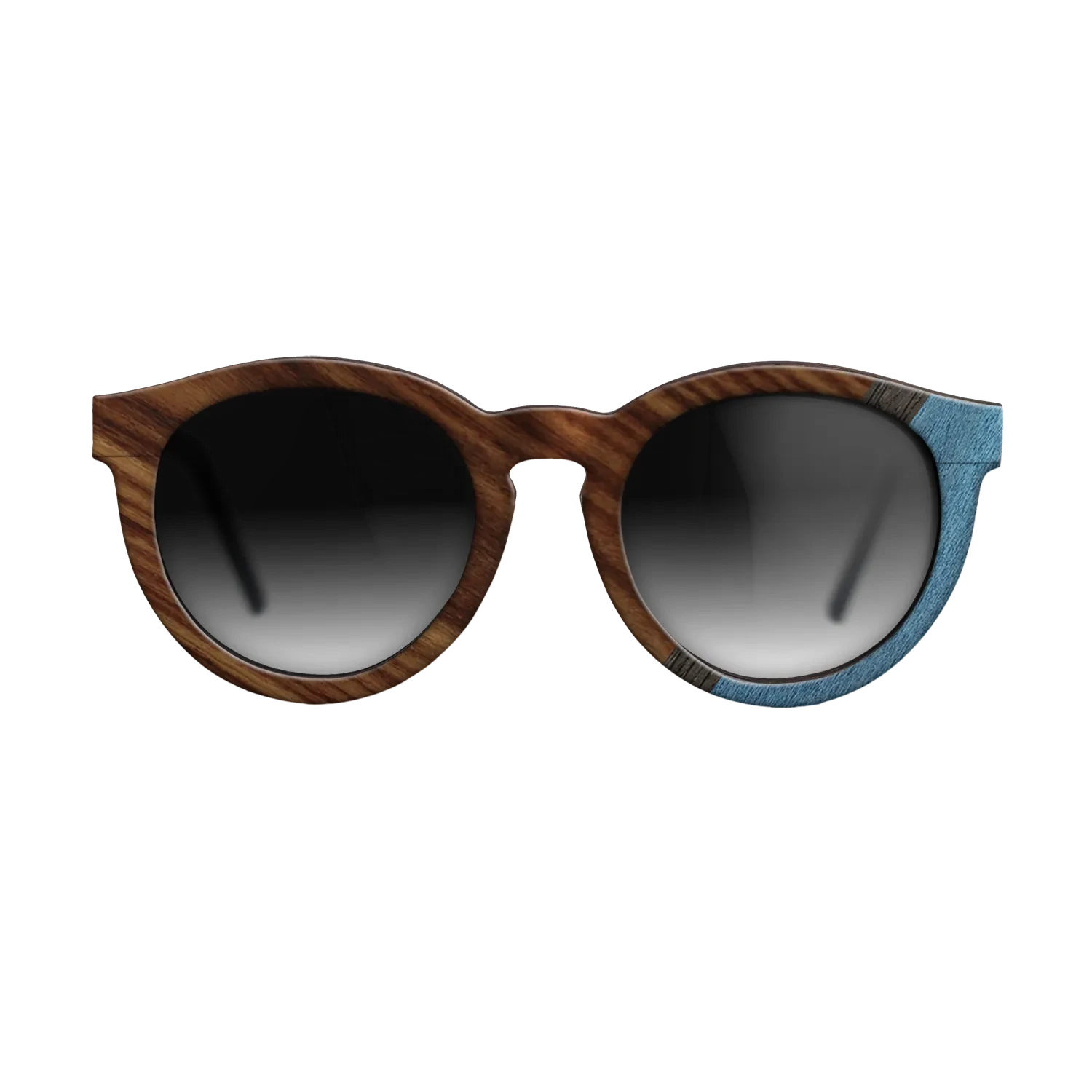Walnut: Straight Grain,Santos Rosewood Dark,Poplar Dyed: Blue Denim,Fumed Oak: Angle Cut - The Rebel - Round - 706 - SIRIS wood optic