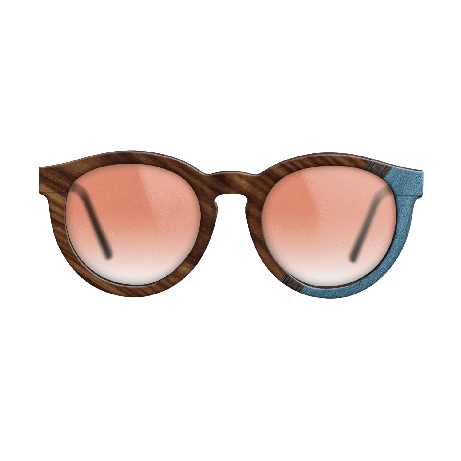 Walnut: Straight Grain,Santos Rosewood Dark,Poplar Dyed: Blue Denim,Fumed Oak: Angle Cut - The Rebel - Round - 706 - SIRIS wood optic