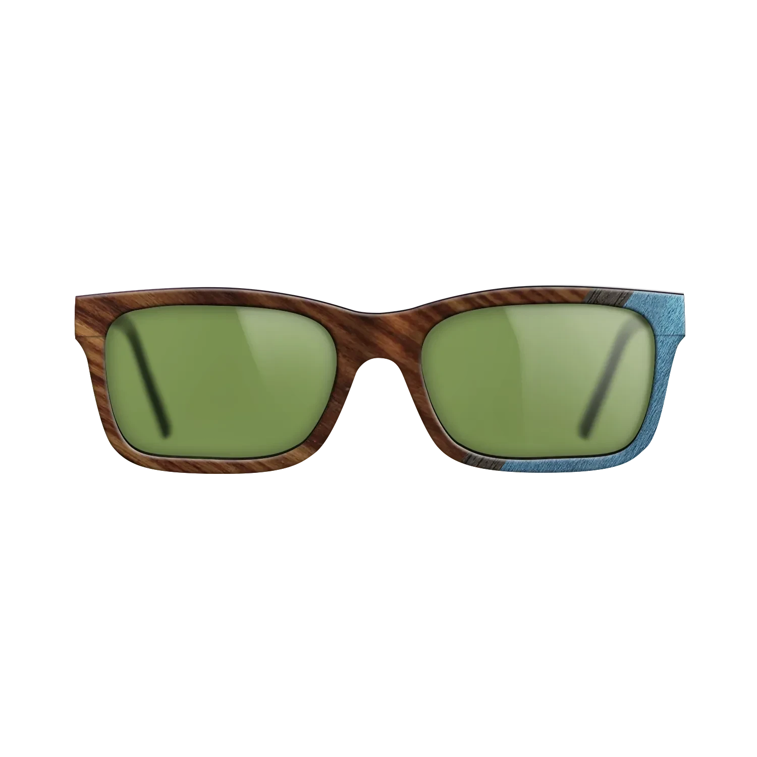 Walnut: Straight Grain,Santos Rosewood Dark,Poplar Dyed: Blue Denim,Fumed Oak: Angle Cut - The Sage - Rectangle - 706 - SIRIS wood optic