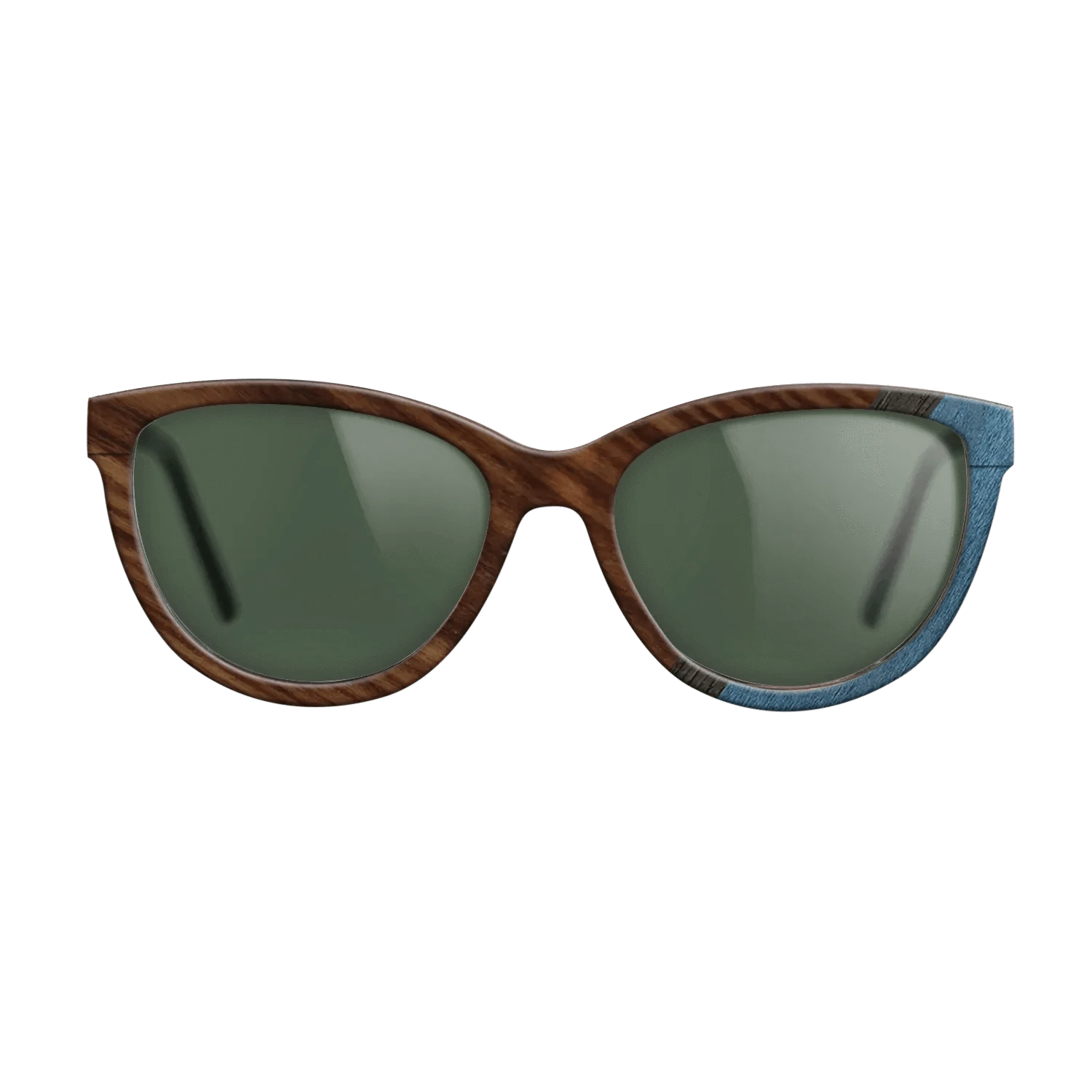 Walnut: Straight Grain,Santos Rosewood Dark,Poplar Dyed: Blue Denim,Fumed Oak: Angle Cut - The Maiden - Cat - 706 - SIRIS wood optic