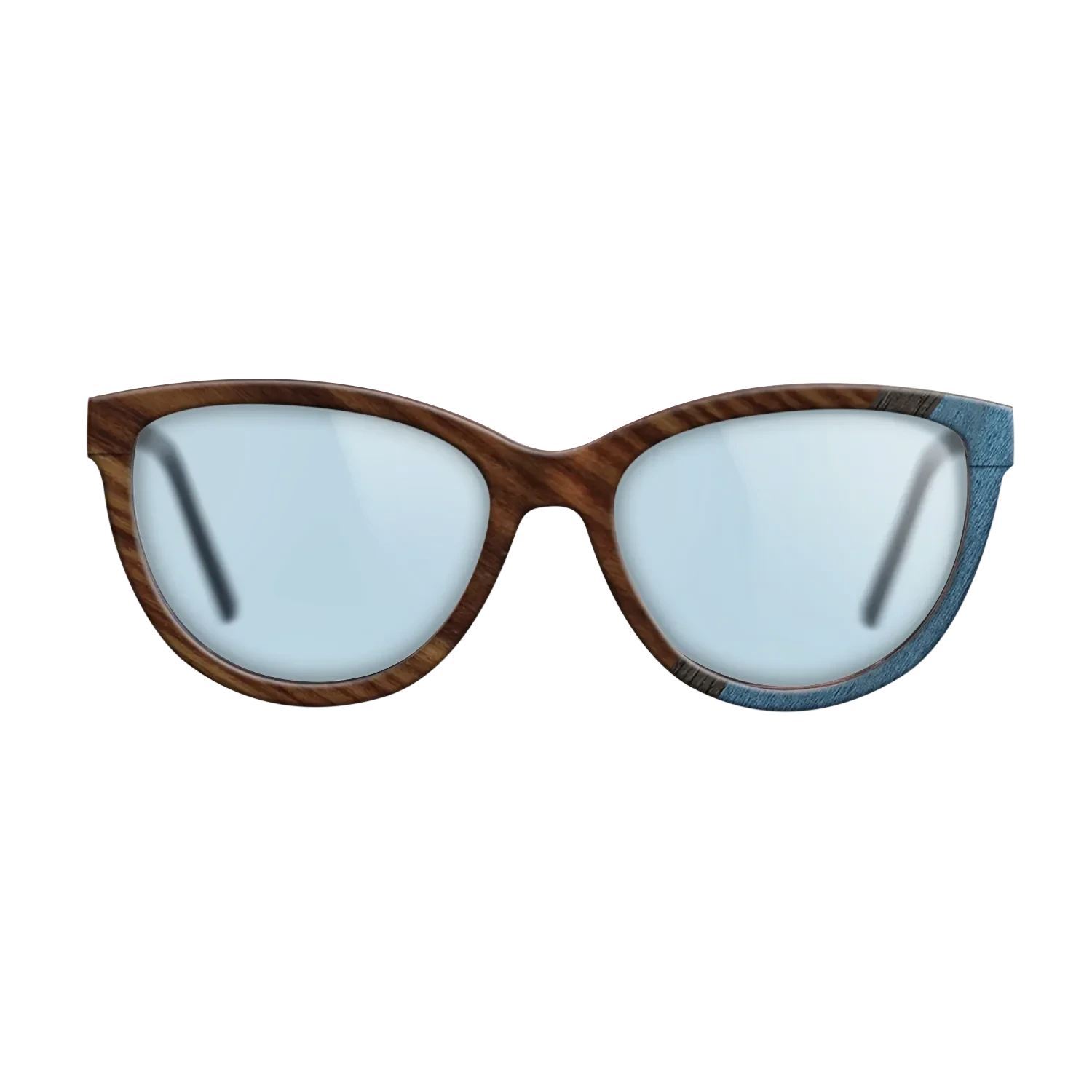 Walnut: Straight Grain,Santos Rosewood Dark,Poplar Dyed: Blue Denim,Fumed Oak: Angle Cut - The Maiden - Cat - 706 - SIRIS wood optic