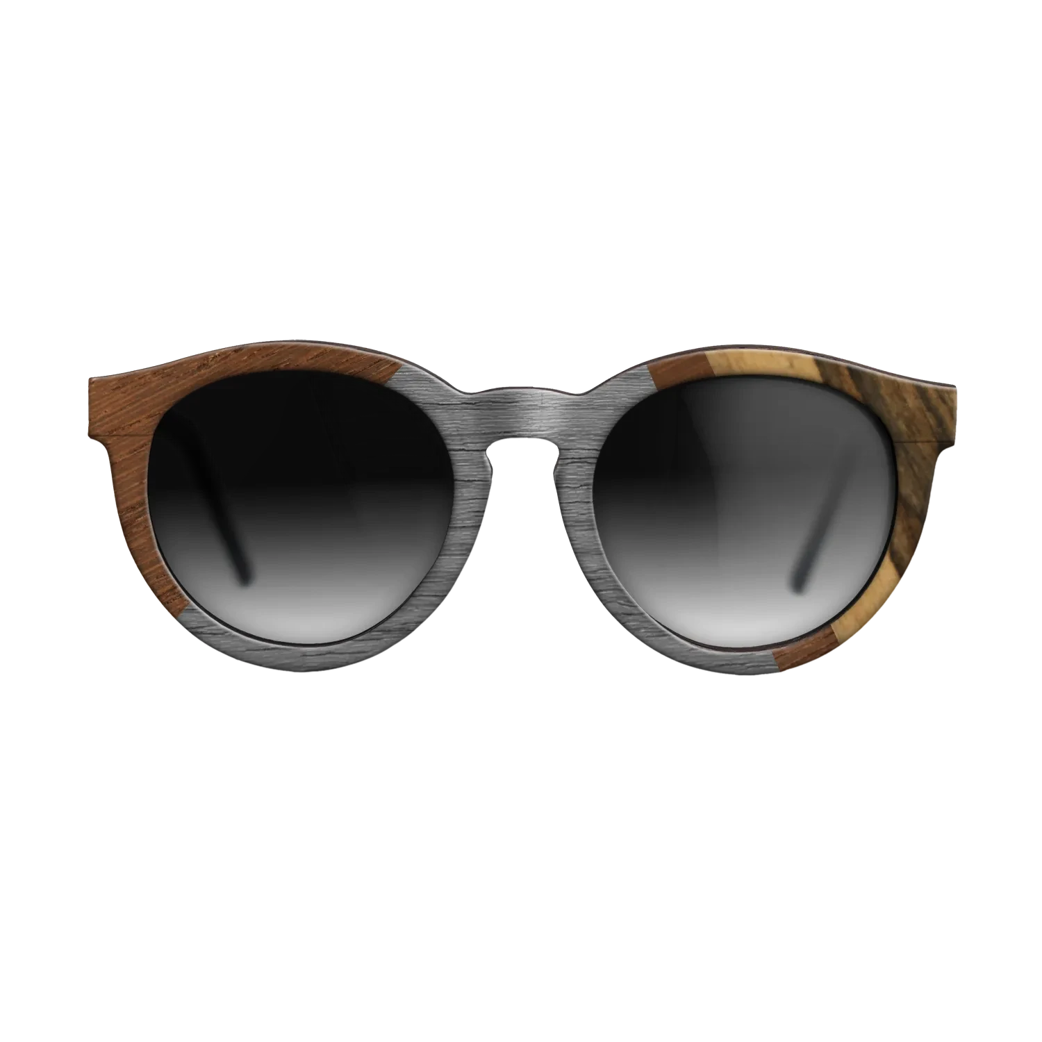 Walnut: Straight Grain,Poplar Dyed: Grey,Wenge,Ziricote Dark Quartered,Royal White Ebony: Angle Cut - The Rebel - Round - 990 - SIRIS wood optic
