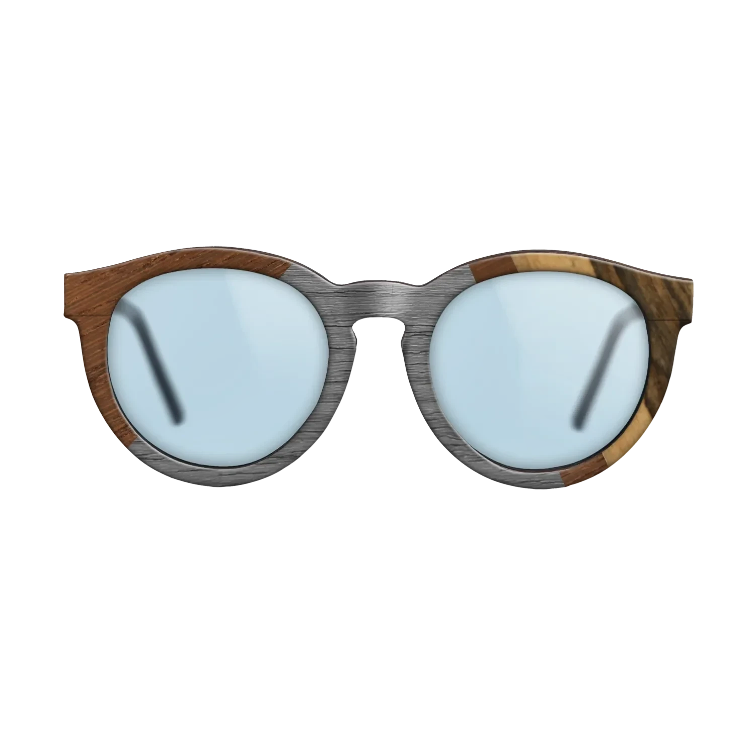Walnut: Straight Grain,Poplar Dyed: Grey,Wenge,Ziricote Dark Quartered,Royal White Ebony: Angle Cut - The Rebel - Round - 990 - SIRIS wood optic