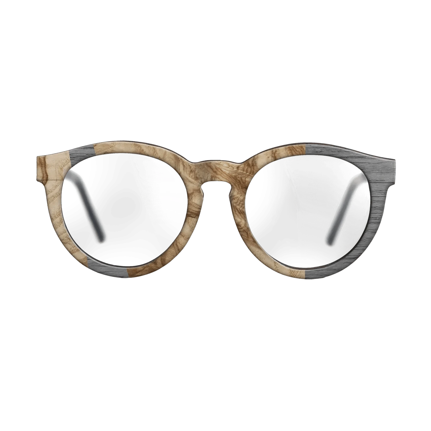 Olive Burl,Poplar Dyed: Grey: Wedge - The Rebel - Round - 1646 - SIRIS wood optic