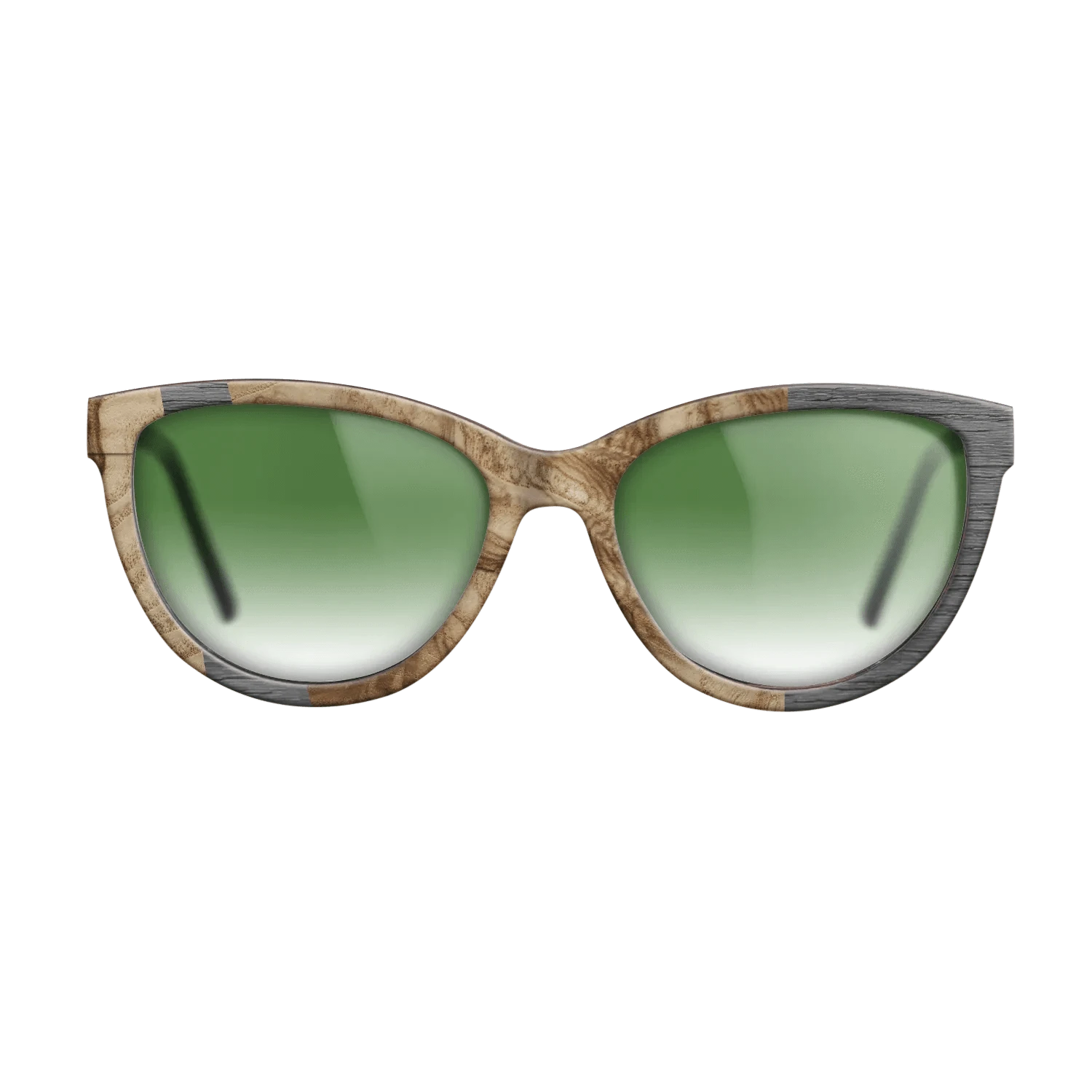 Olive Burl,Poplar Dyed: Grey: Wedge - The Maiden - Cat - 1646 - SIRIS wood optic