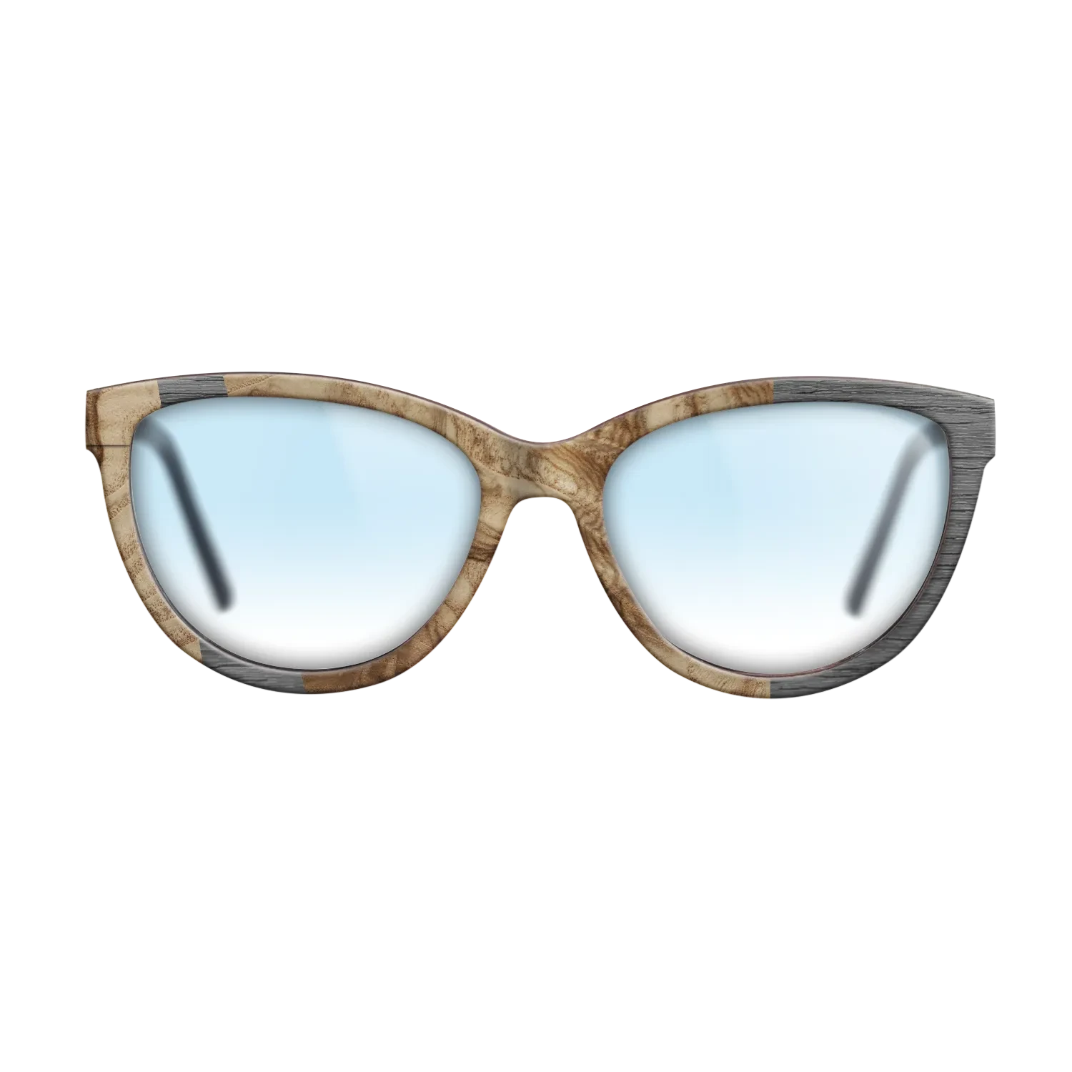 Olive Burl,Poplar Dyed: Grey: Wedge - The Maiden - Cat - 1646 - SIRIS wood optic