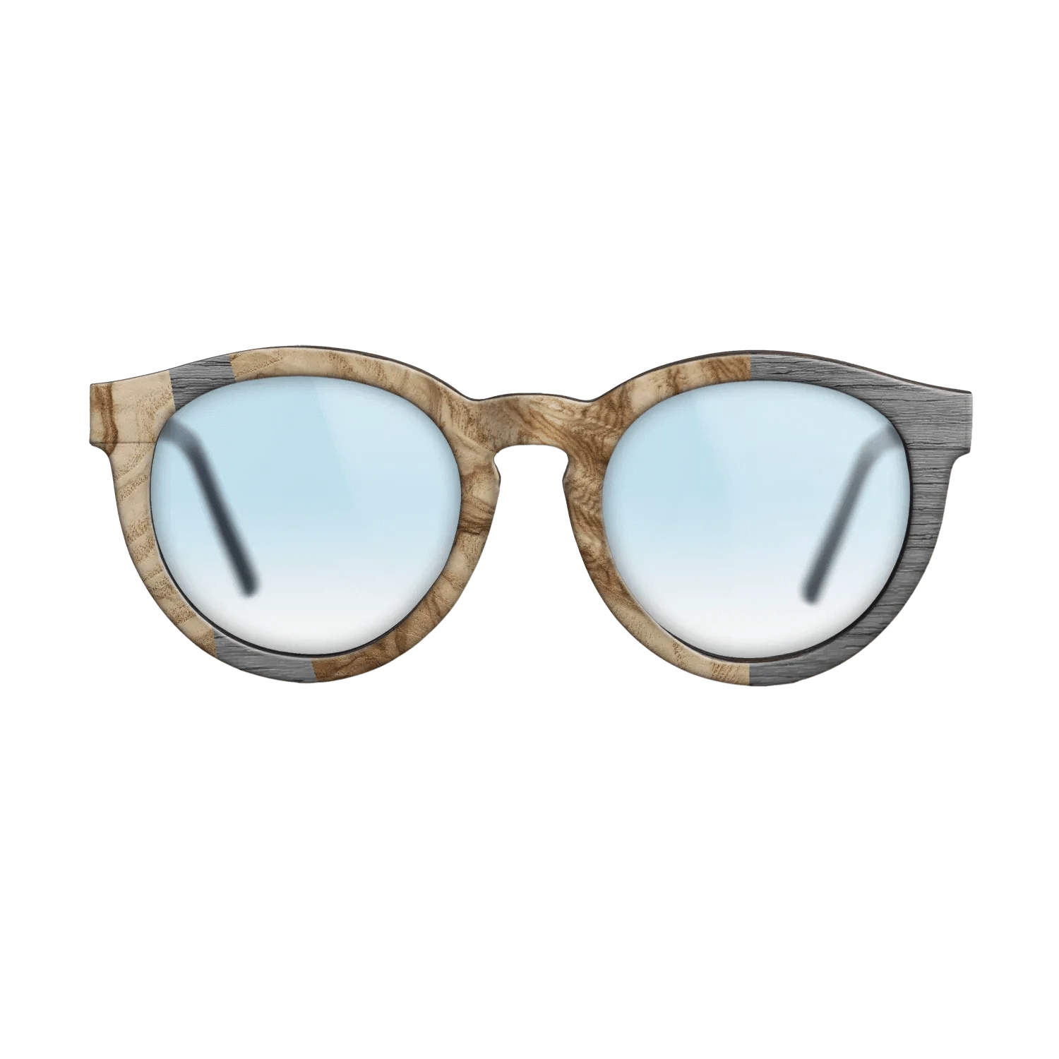 Olive Burl,Poplar Dyed: Grey: Wedge - The Rebel - Round - 1646 - SIRIS wood optic