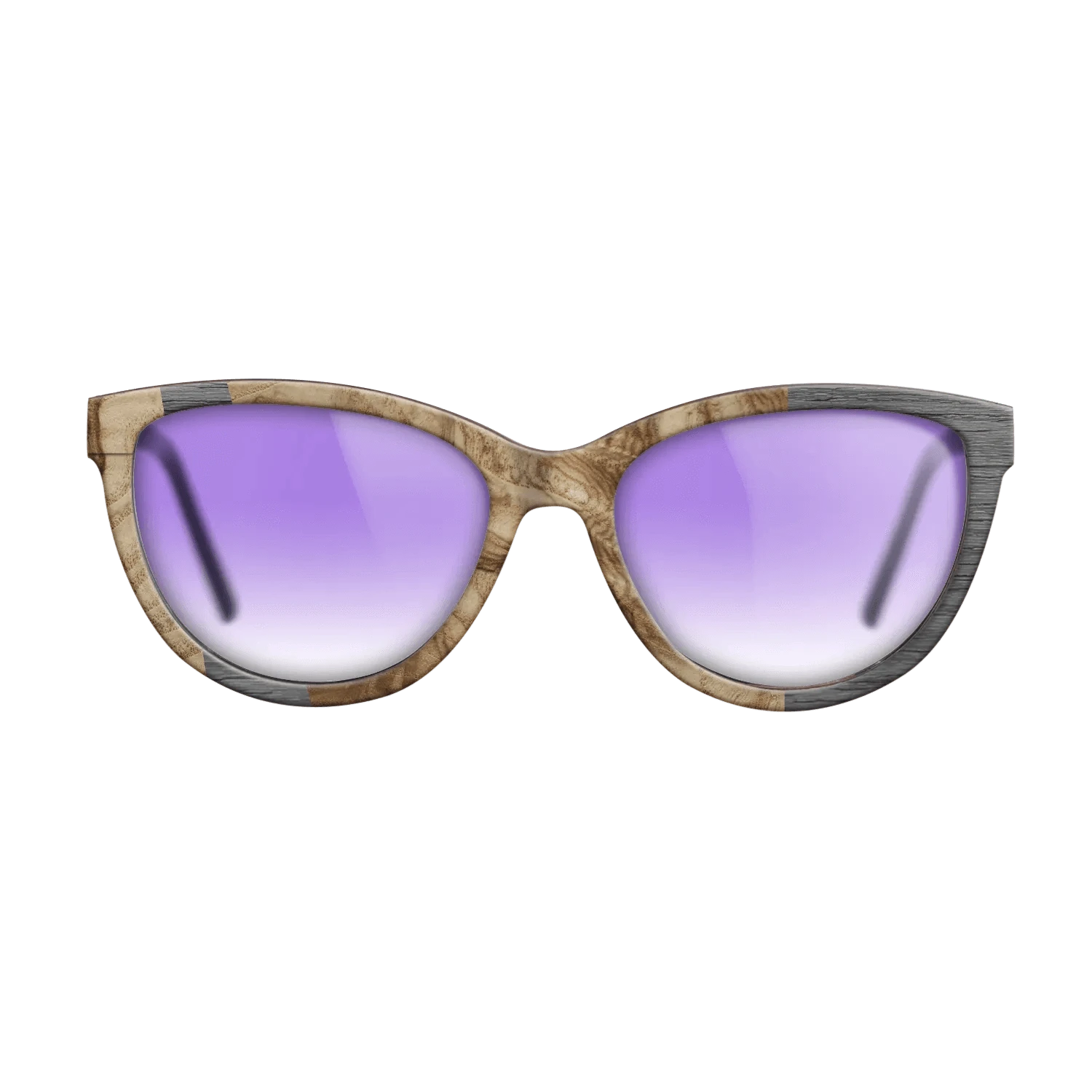 Olive Burl,Poplar Dyed: Grey: Wedge - The Maiden - Cat - 1646 - SIRIS wood optic