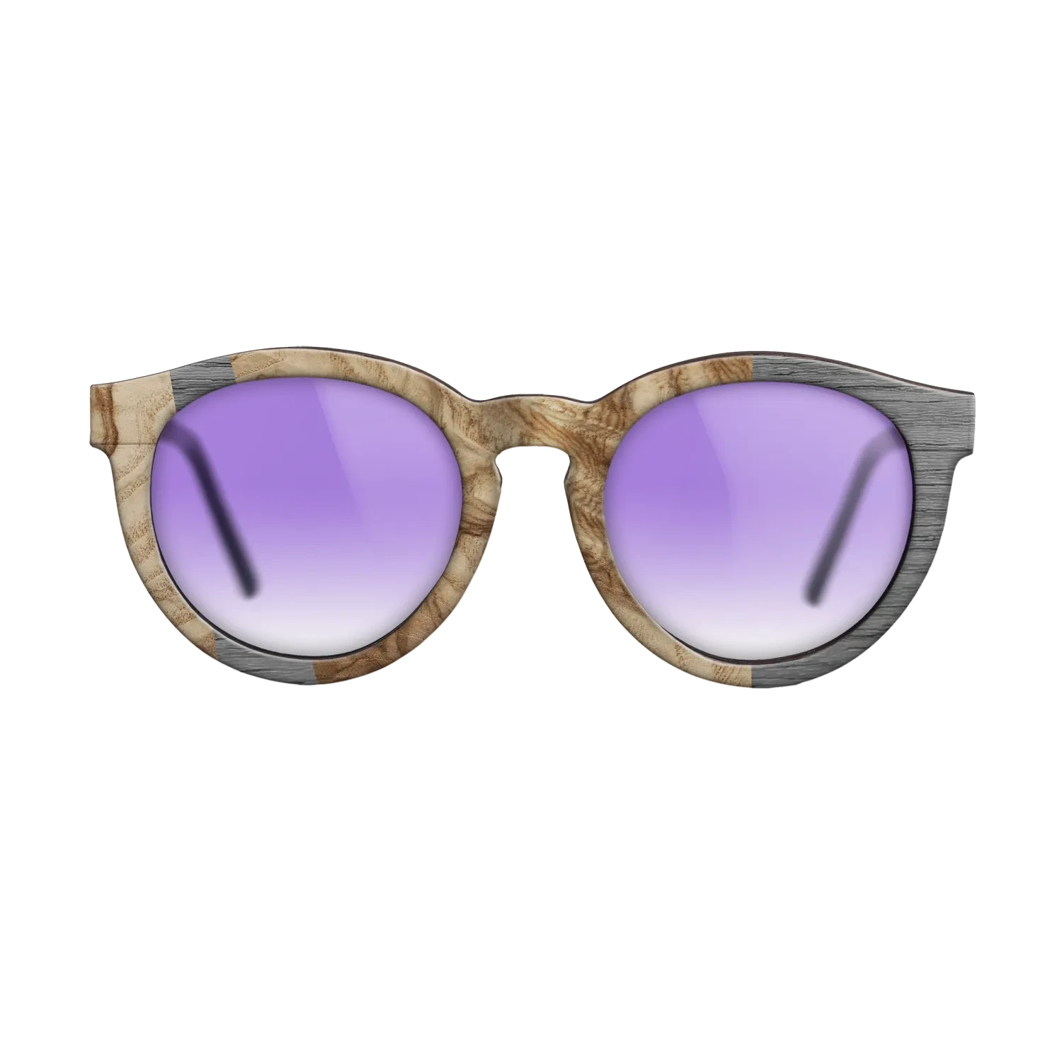 Olive Burl,Poplar Dyed: Grey: Wedge - The Rebel - Round - 1646 - SIRIS wood optic