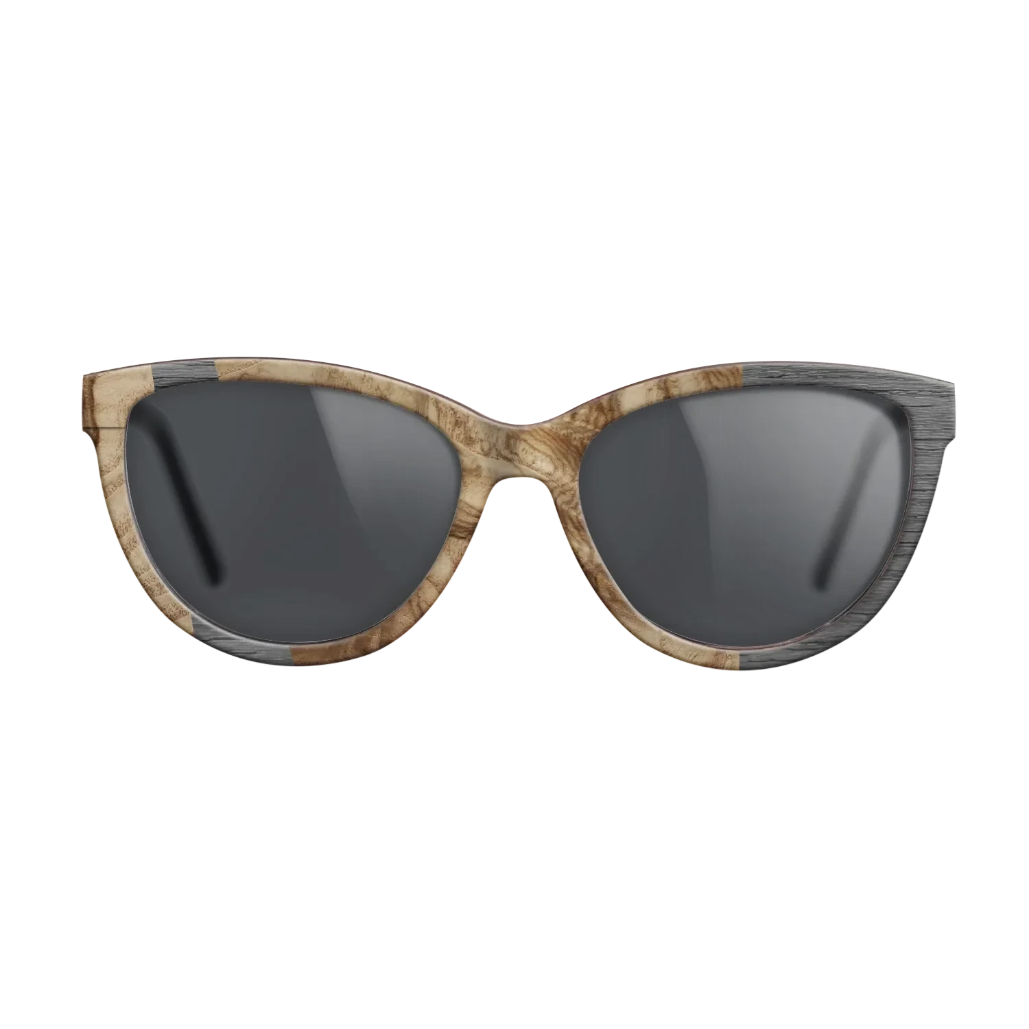 Olive Burl,Poplar Dyed: Grey: Wedge - The Maiden - Cat - 1646 - SIRIS wood optic